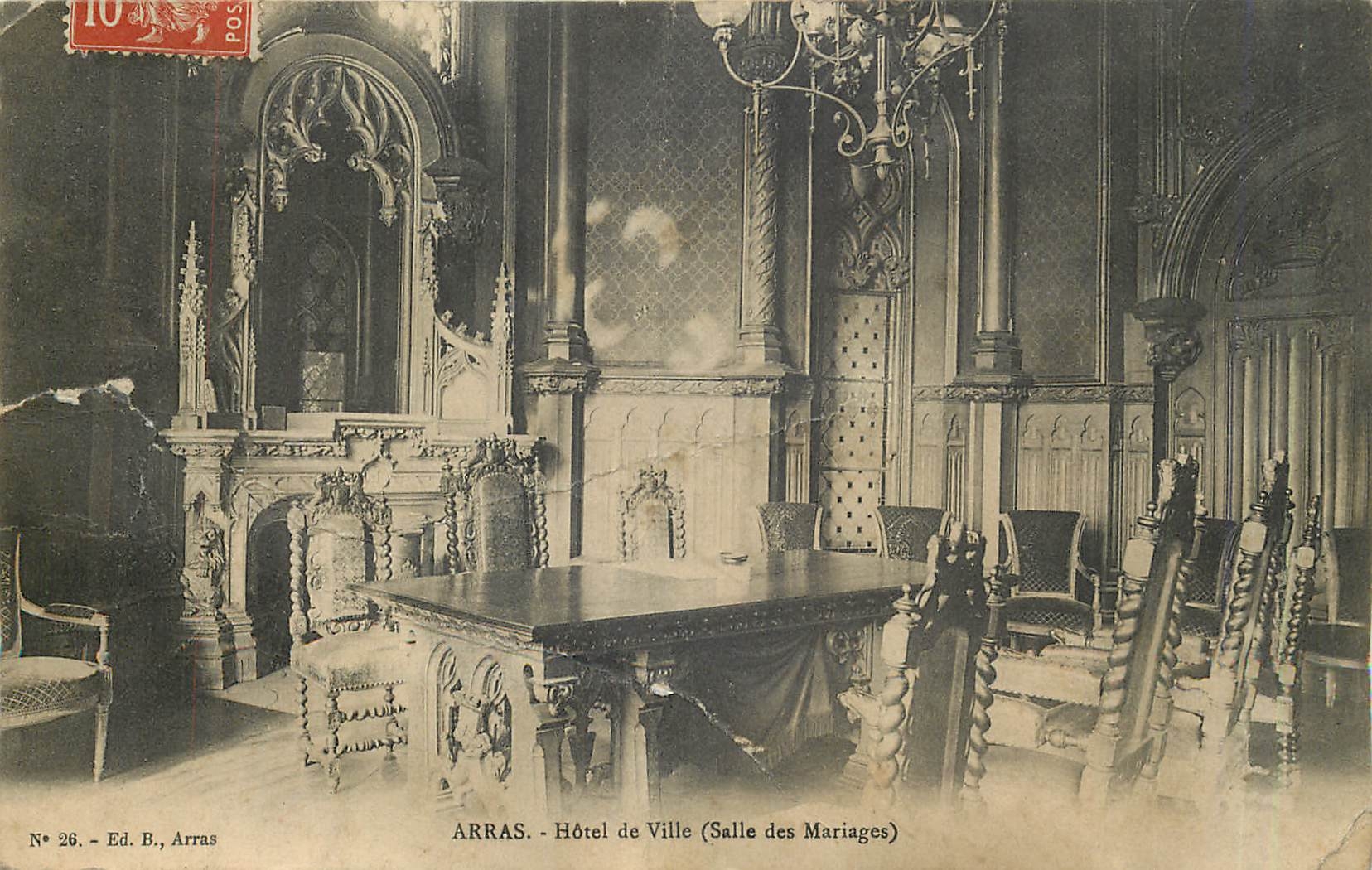 CPA Arras hotel de ville salle des Mariages 