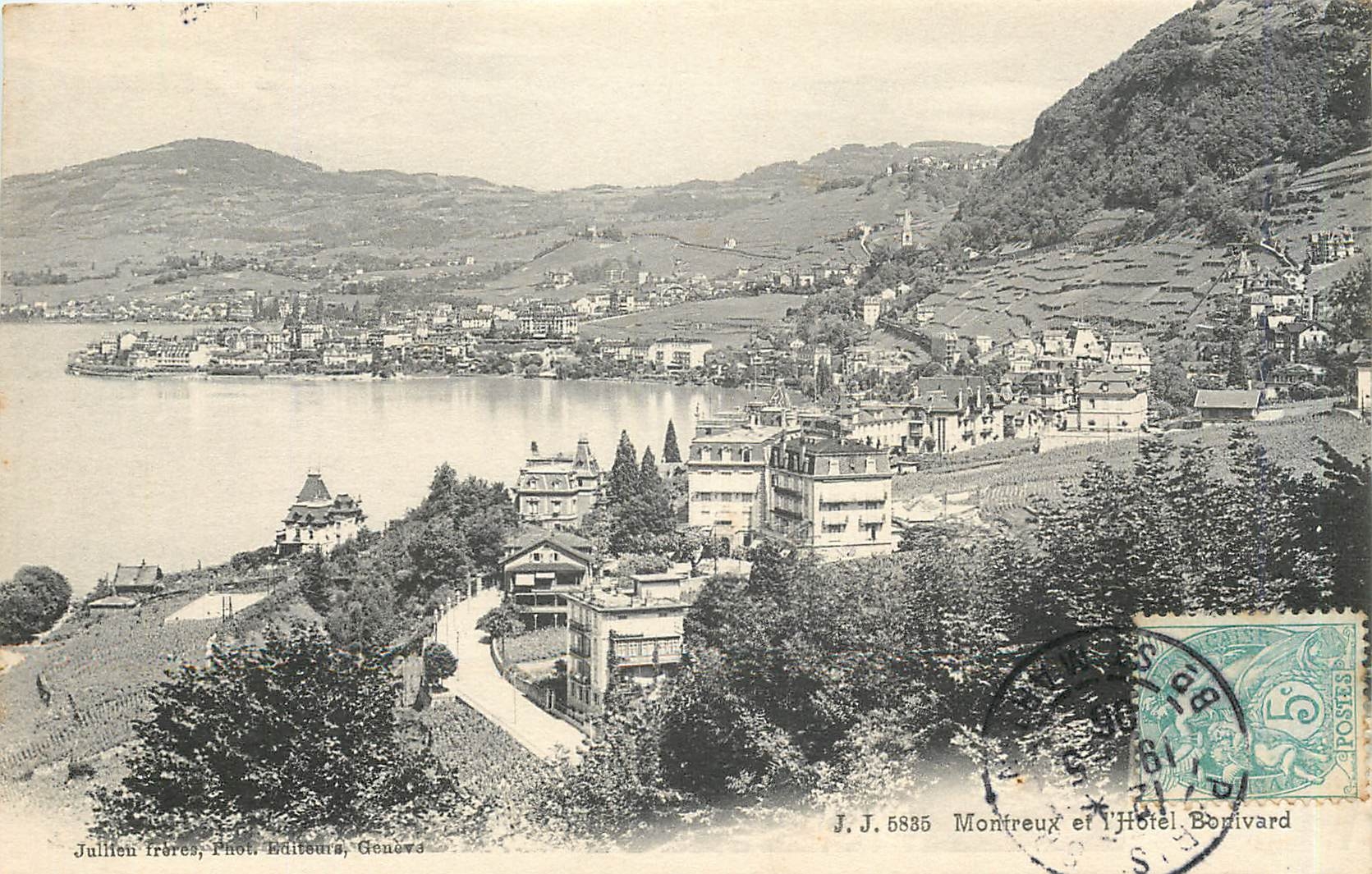 CPA Montreux et l'hotel Bonivard 