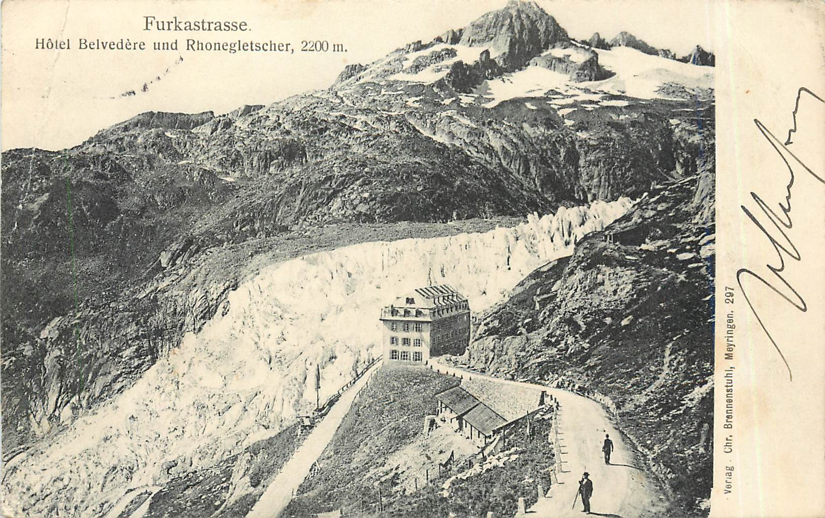 CPA Furkastrasse hotel Belvedere und Rhonegletscher 
