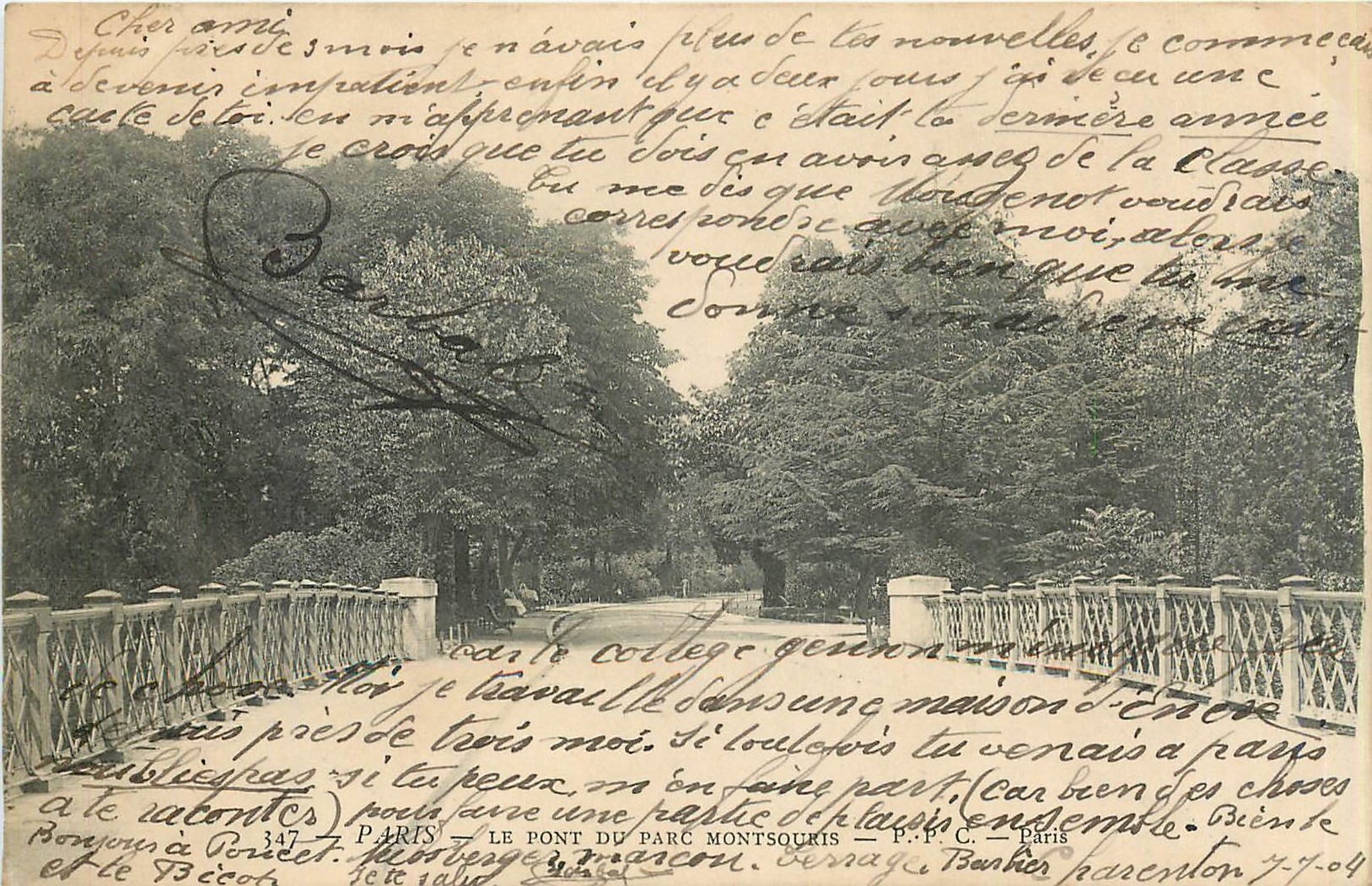 CPA Paris le pont du parc Montsouris 