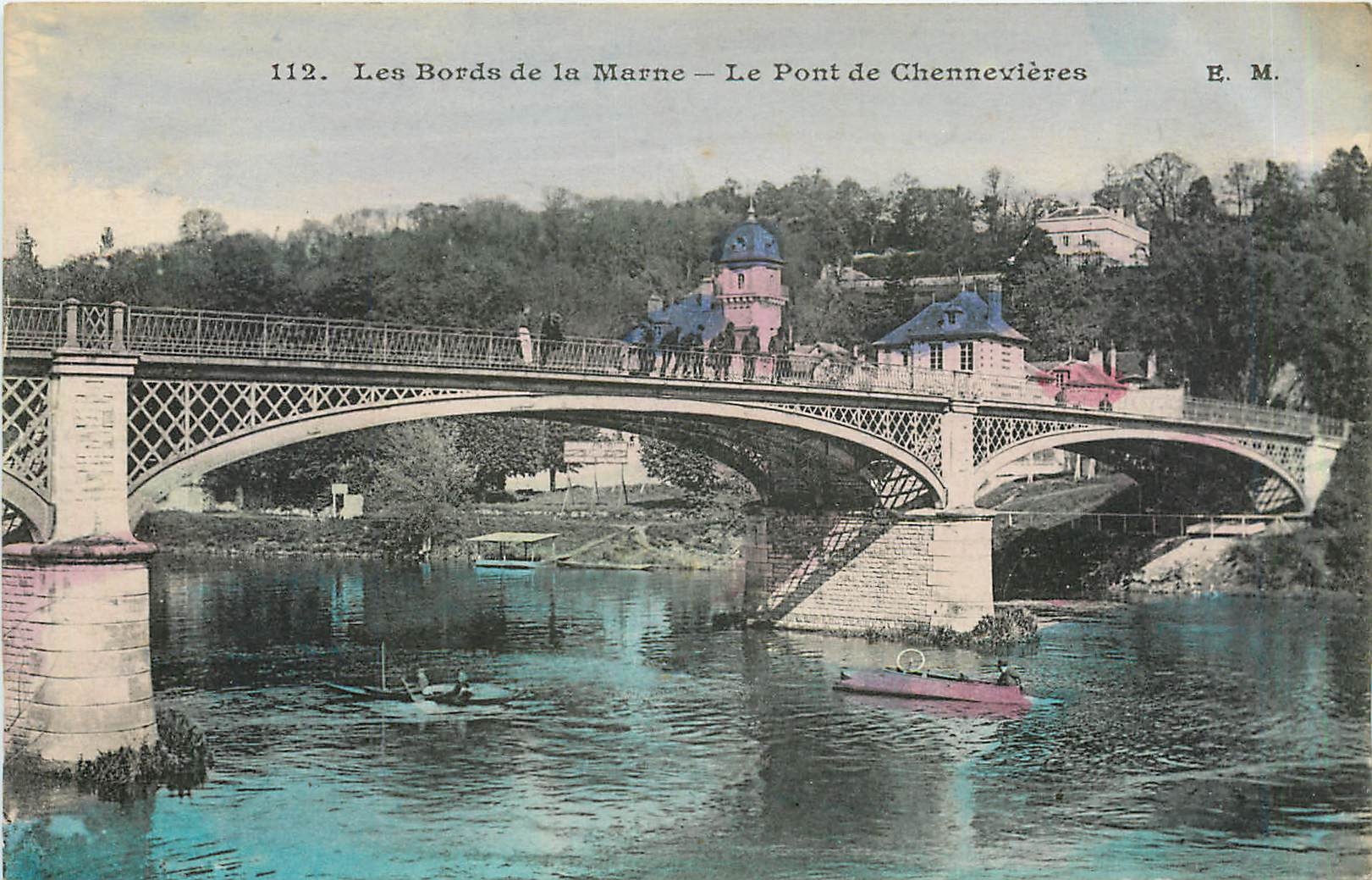 CPA Les Bords de la Marne le pont de Chennevieres