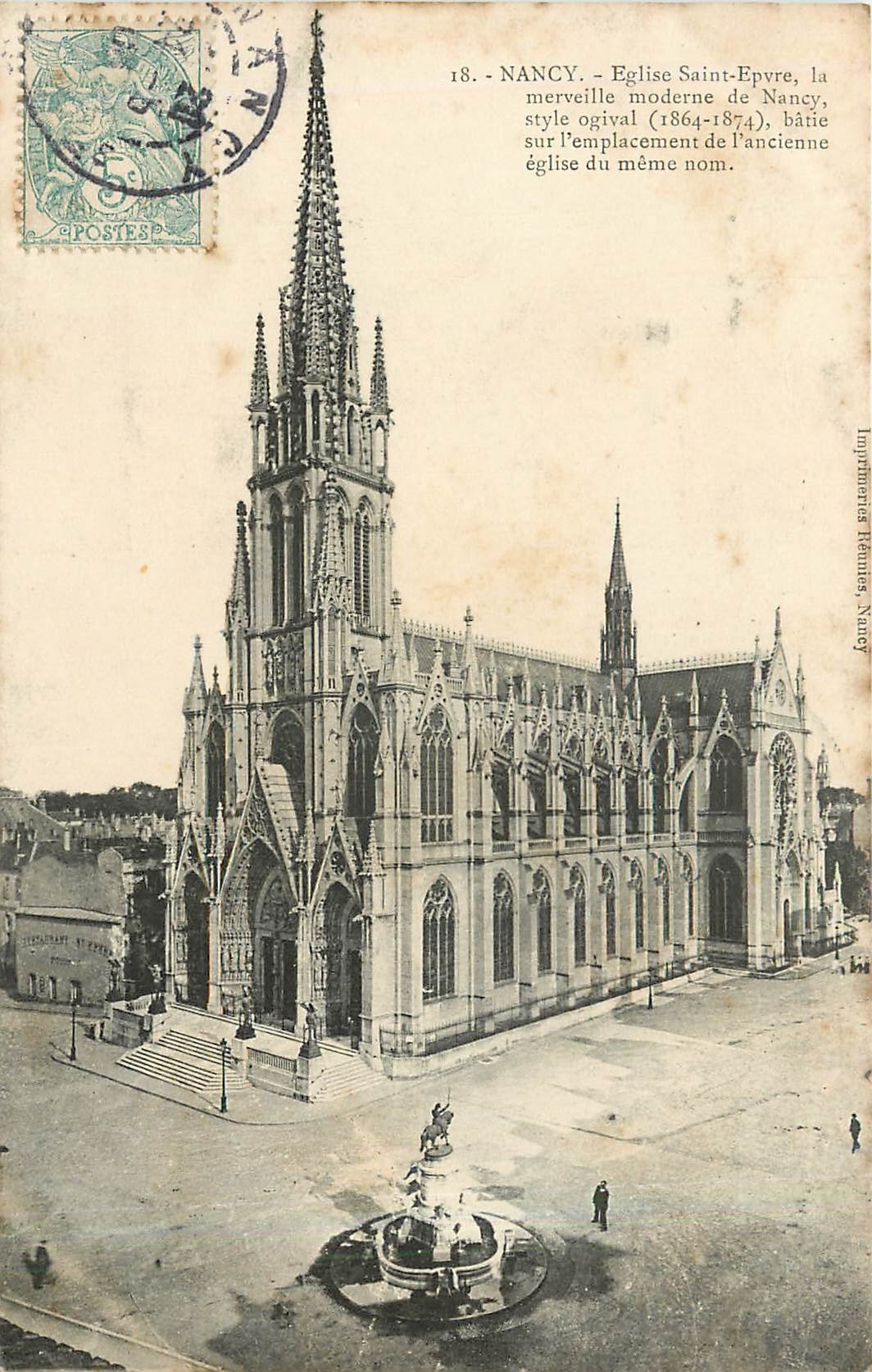 CPA Nancy eglise Saint Epvre la merveille moderne de Nancy style ogival 1864 1874 batie sur l'emplac
