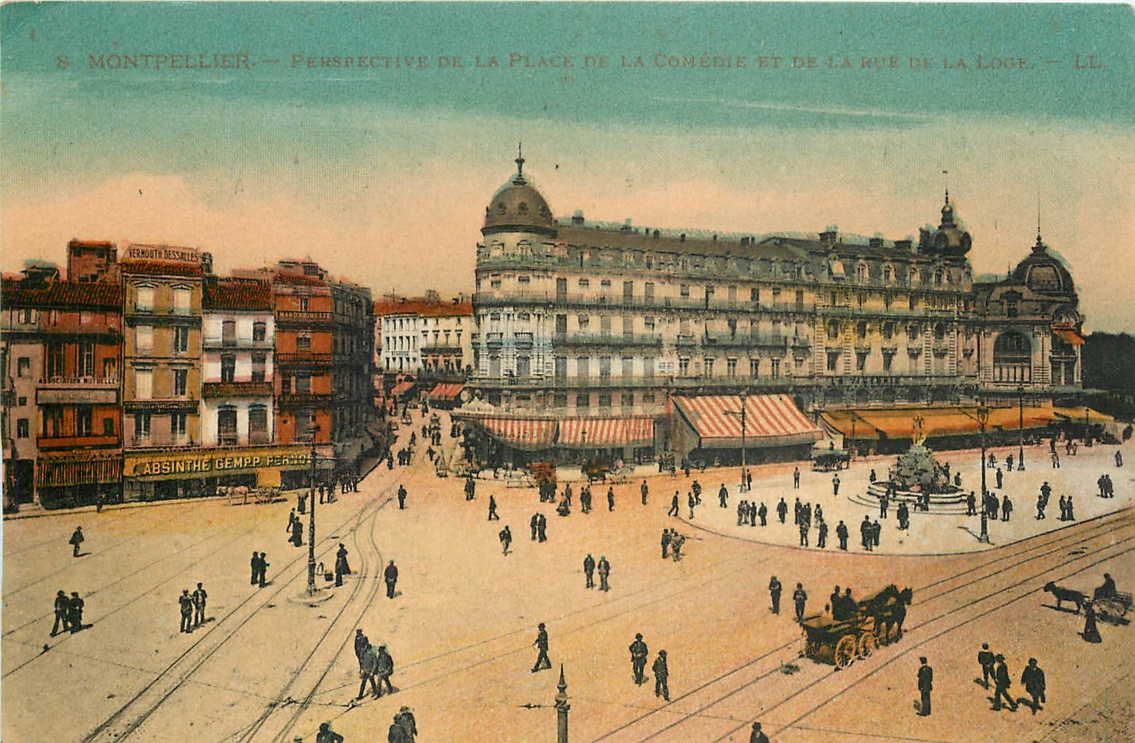 CPA Montpellier perspective de la place de la 