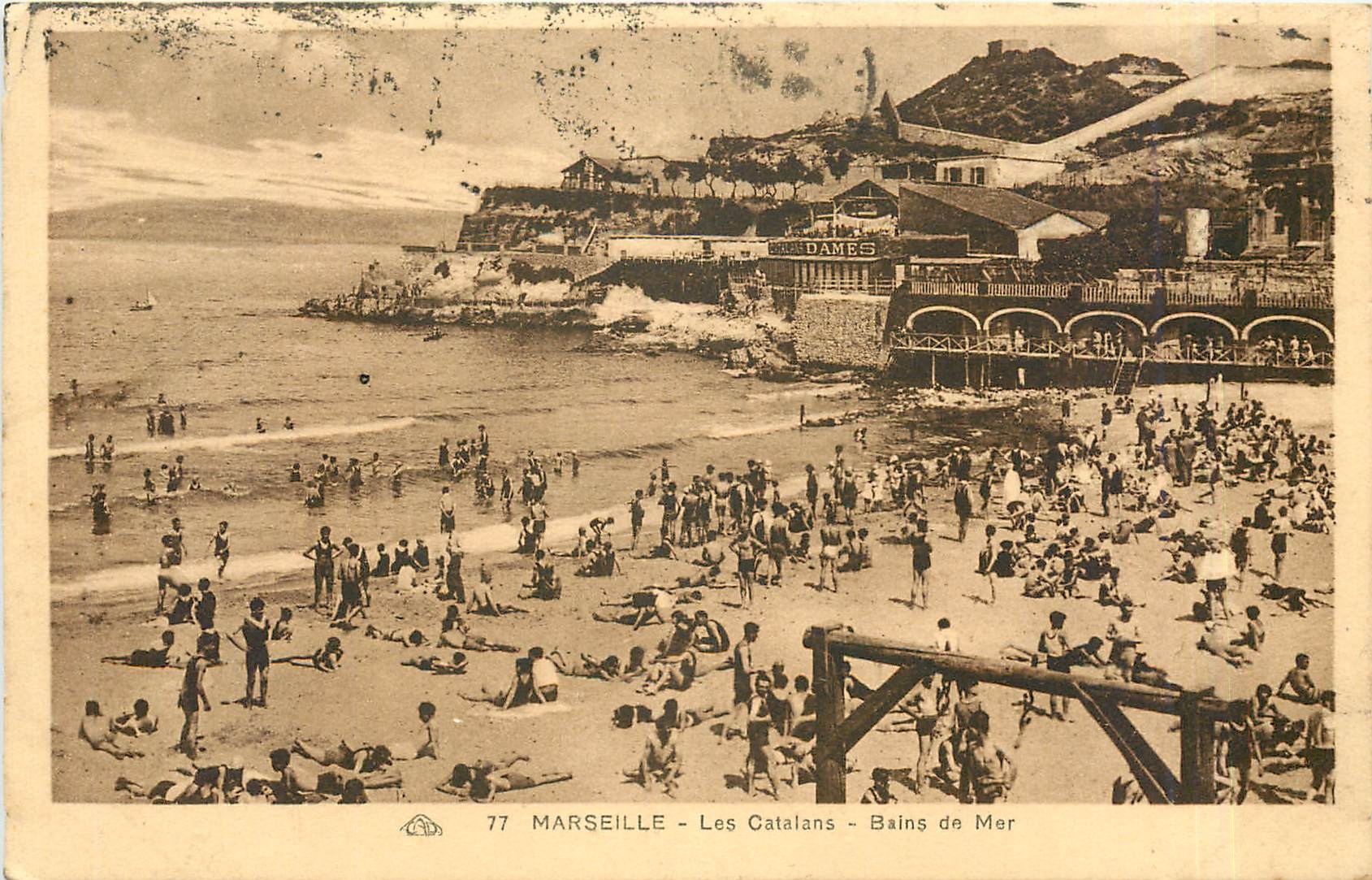 CPA Marseille les Catalans Bains de mer 