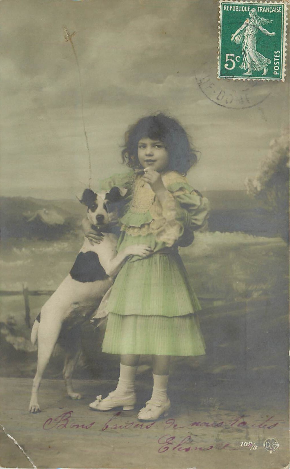 CPA Enfant Chien