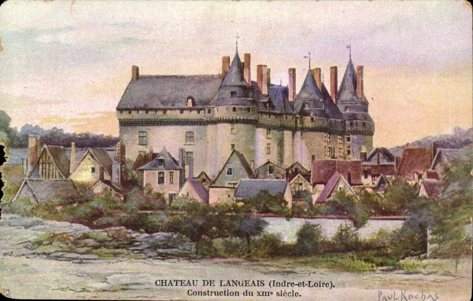 Schloss Langeais CPA des Aufbaus von 13