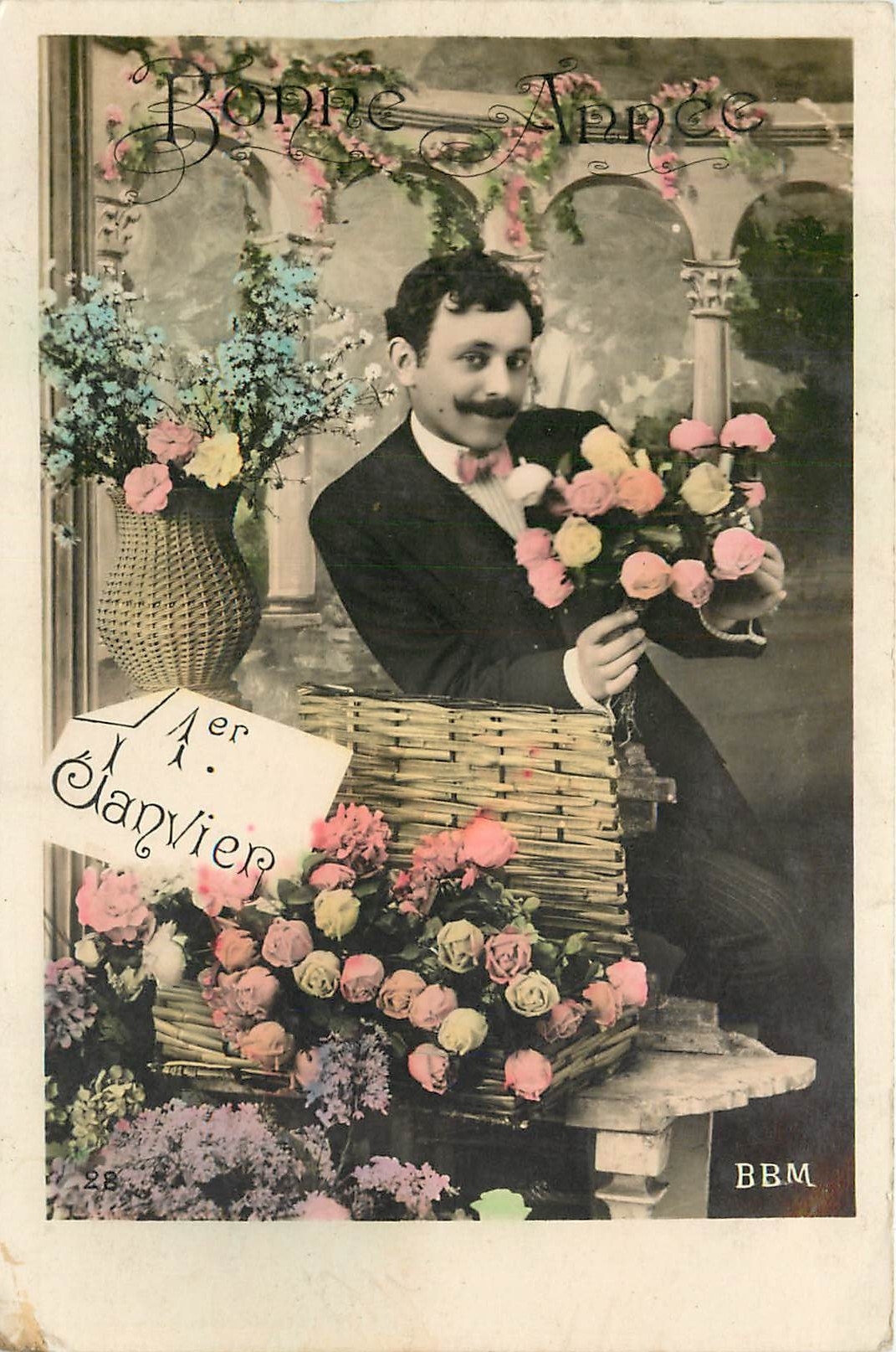 CPA Bonne Annee Homme