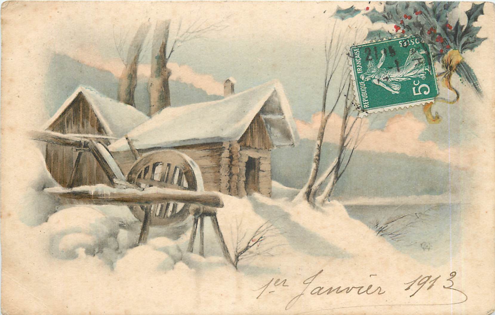 CPA Maison dans la neige