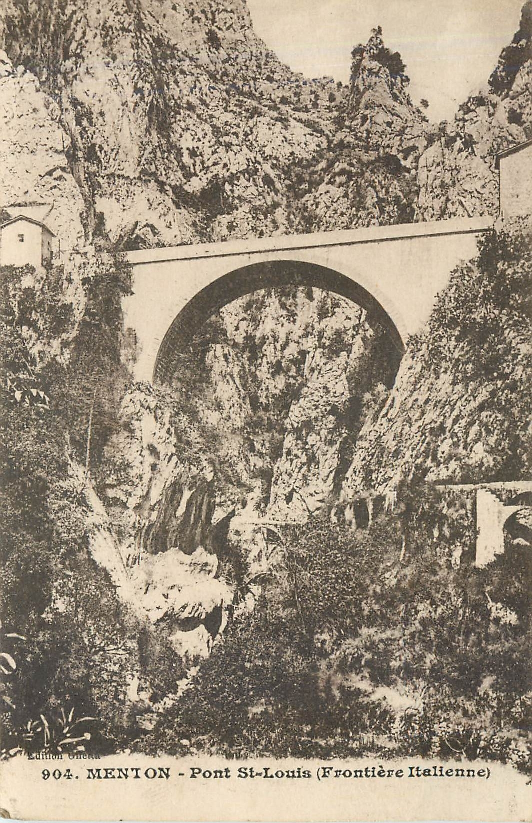CPA Menton Pont St Louis Frontiere Italienne