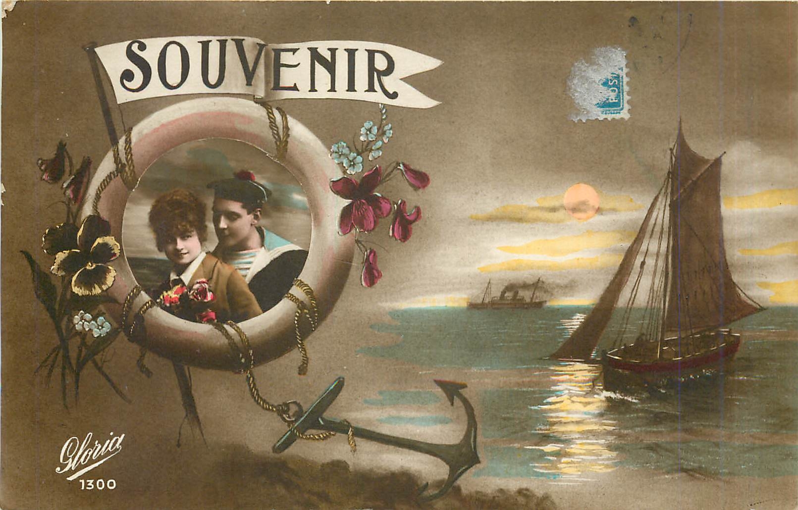 CPA Souvenir Marin Bateau