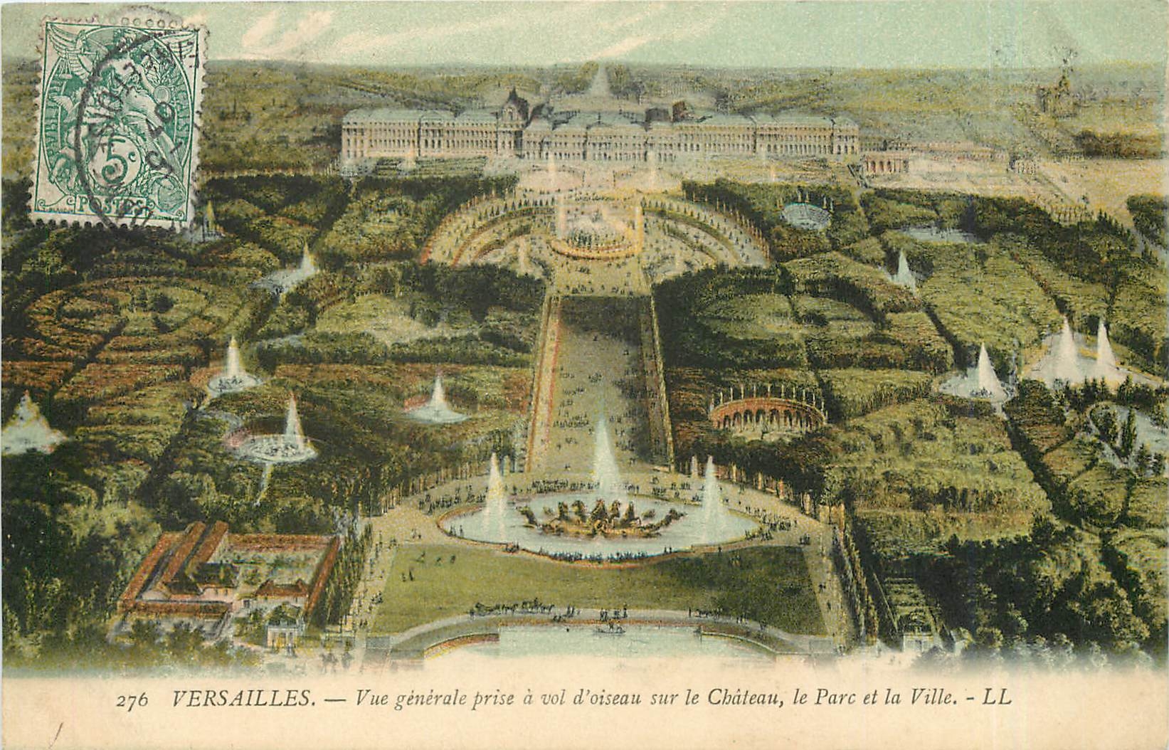 CPA Versailles - Vue generale prise à vol d'oiseau  le Parc et la Ville