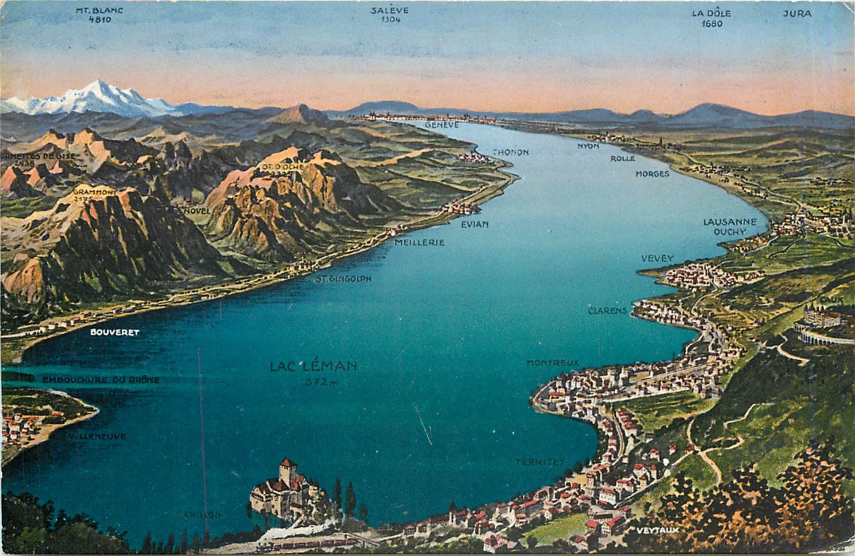 CPA Château de Chillon et le Lac Leman