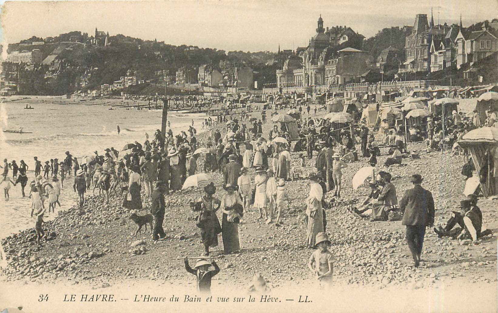CPA Le Havre - L'Heure du Bain et vue sur le Heve