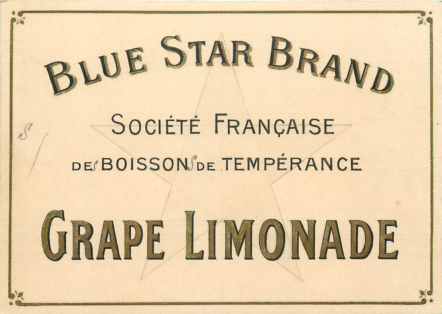 CPA Blue Star Brand Grape Limonade