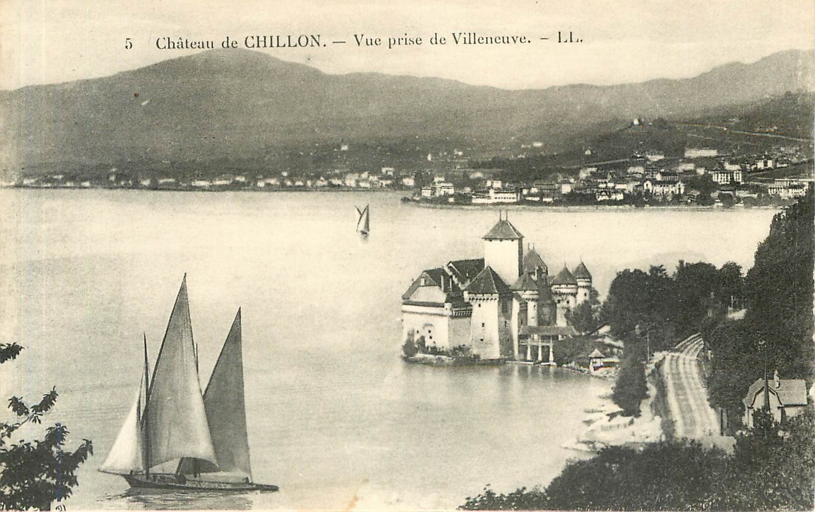 CPA Château de Chillon Vue prise Villeneuve