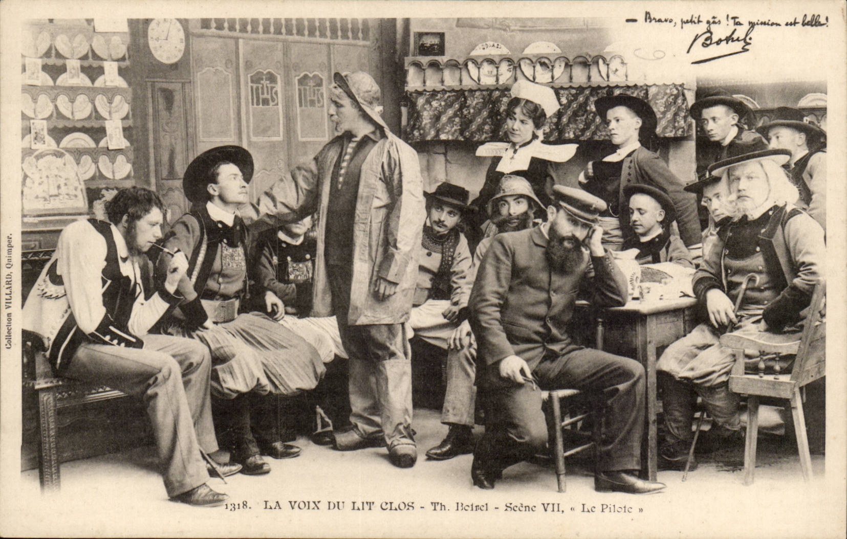 CPA the voice of the closed bed the pilot (folklore costume)