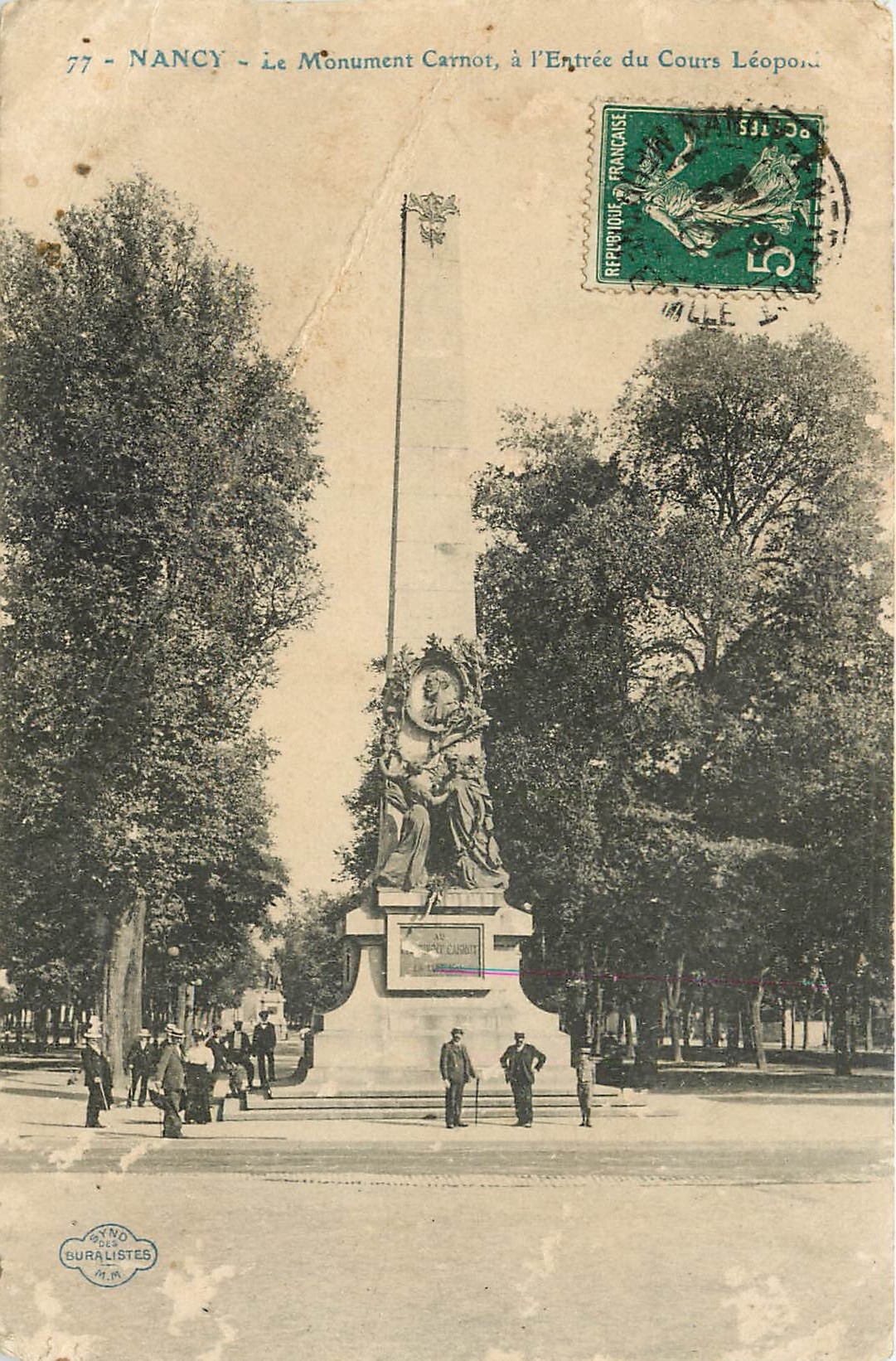 CPA Nancy le monument Carnot a l'entree du cours Leopold 