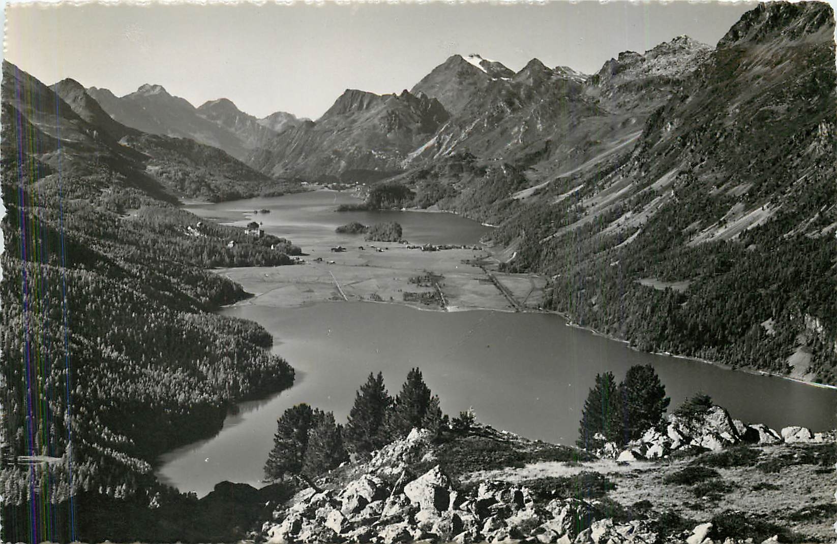 CPA Silvaplana und Silsersee mit Blick gegen Maloja 