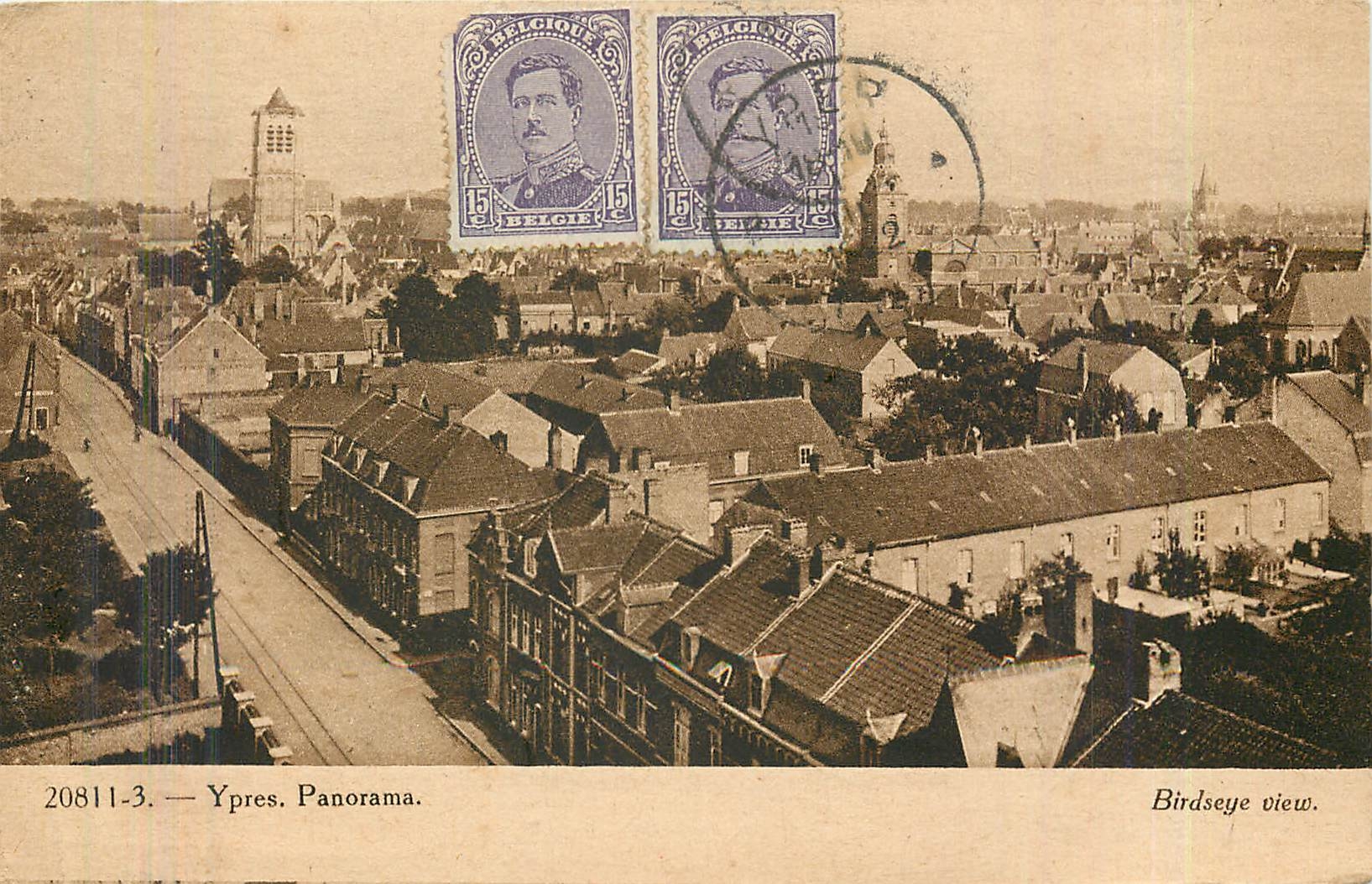 CPA Ypres Panorama Birdseye view 