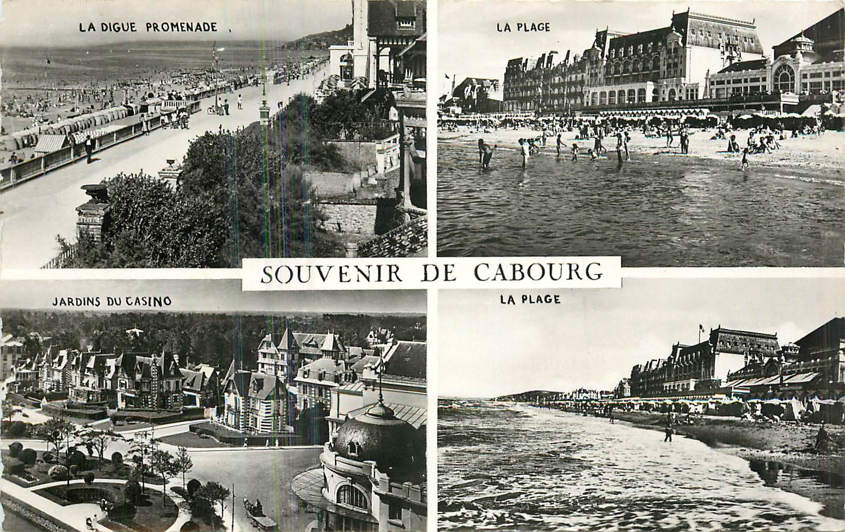 CPM Souvenir de Cabourg la digue promenade la plage Jardins du Casino la plage