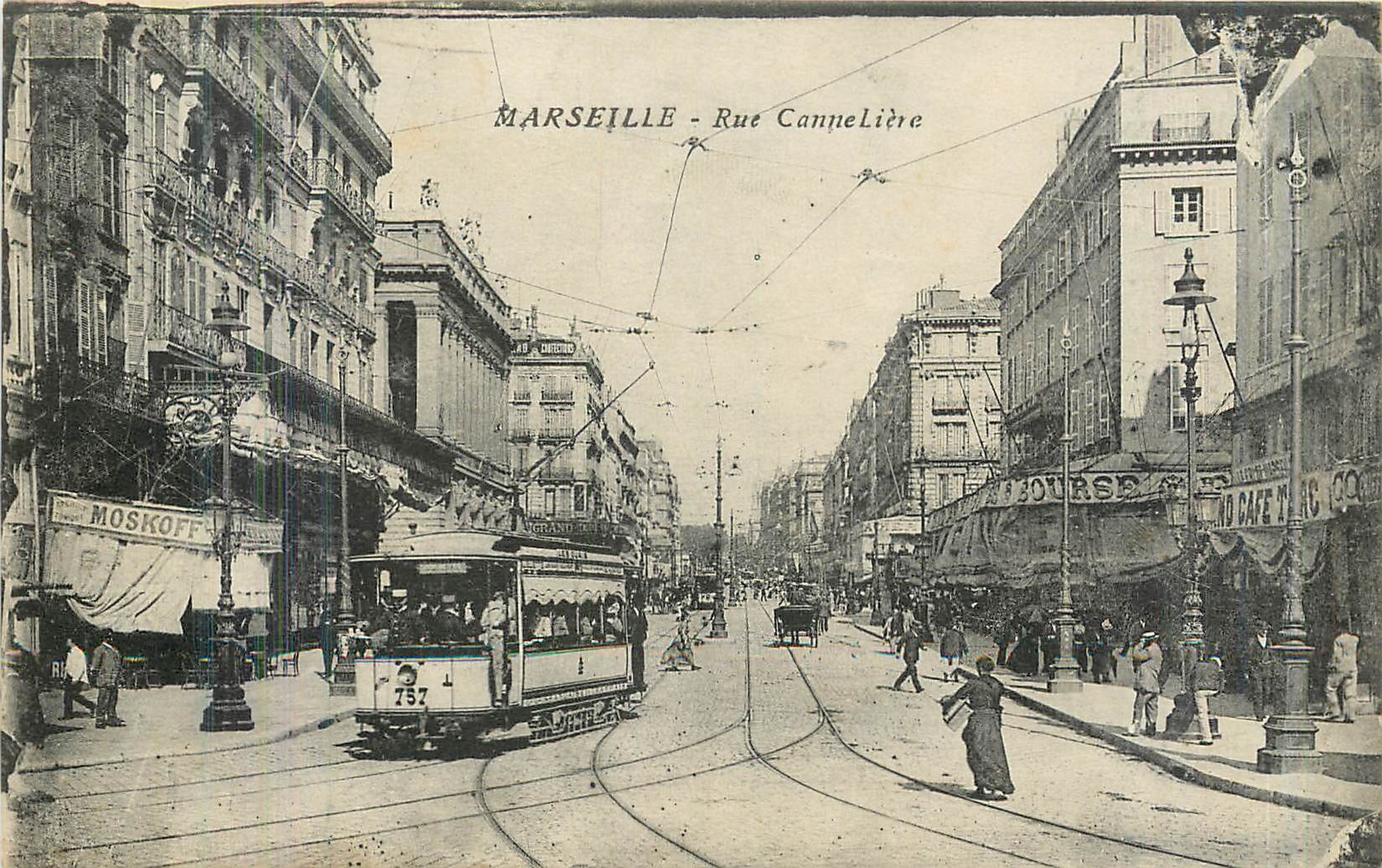 CPA Marseille rue Cannebiere Tramway