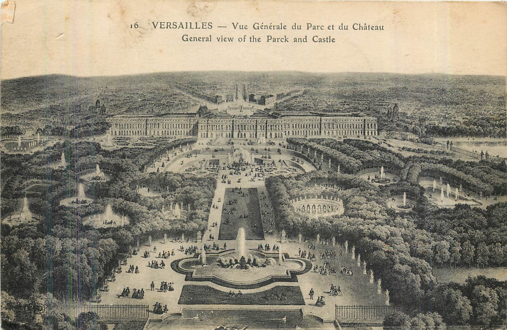 CPA Versailles vue generale du parc et du chateau 