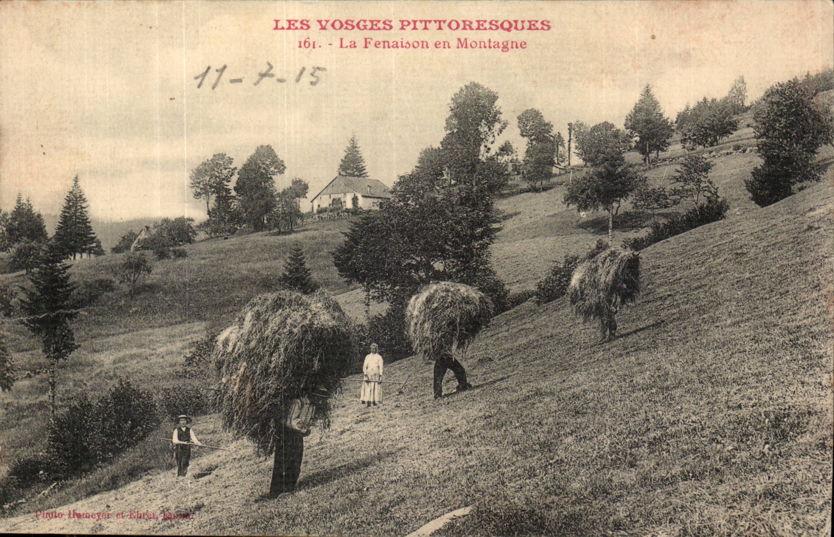 CPA the picturesque Vosges the haymaking in mountain TOP