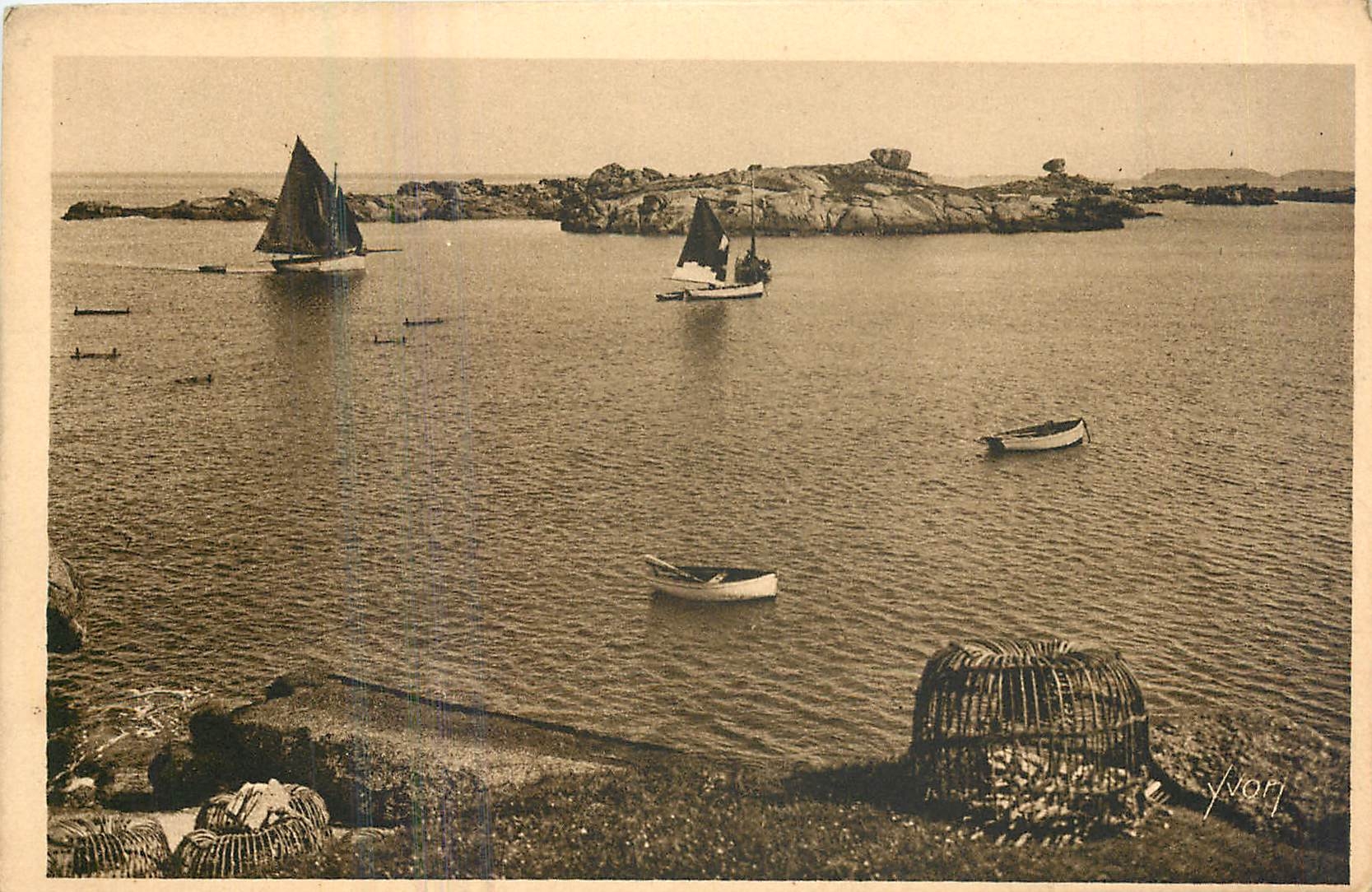 CPA Cote de Granit Tregastel Cotes du Nord L'Ile Ronde