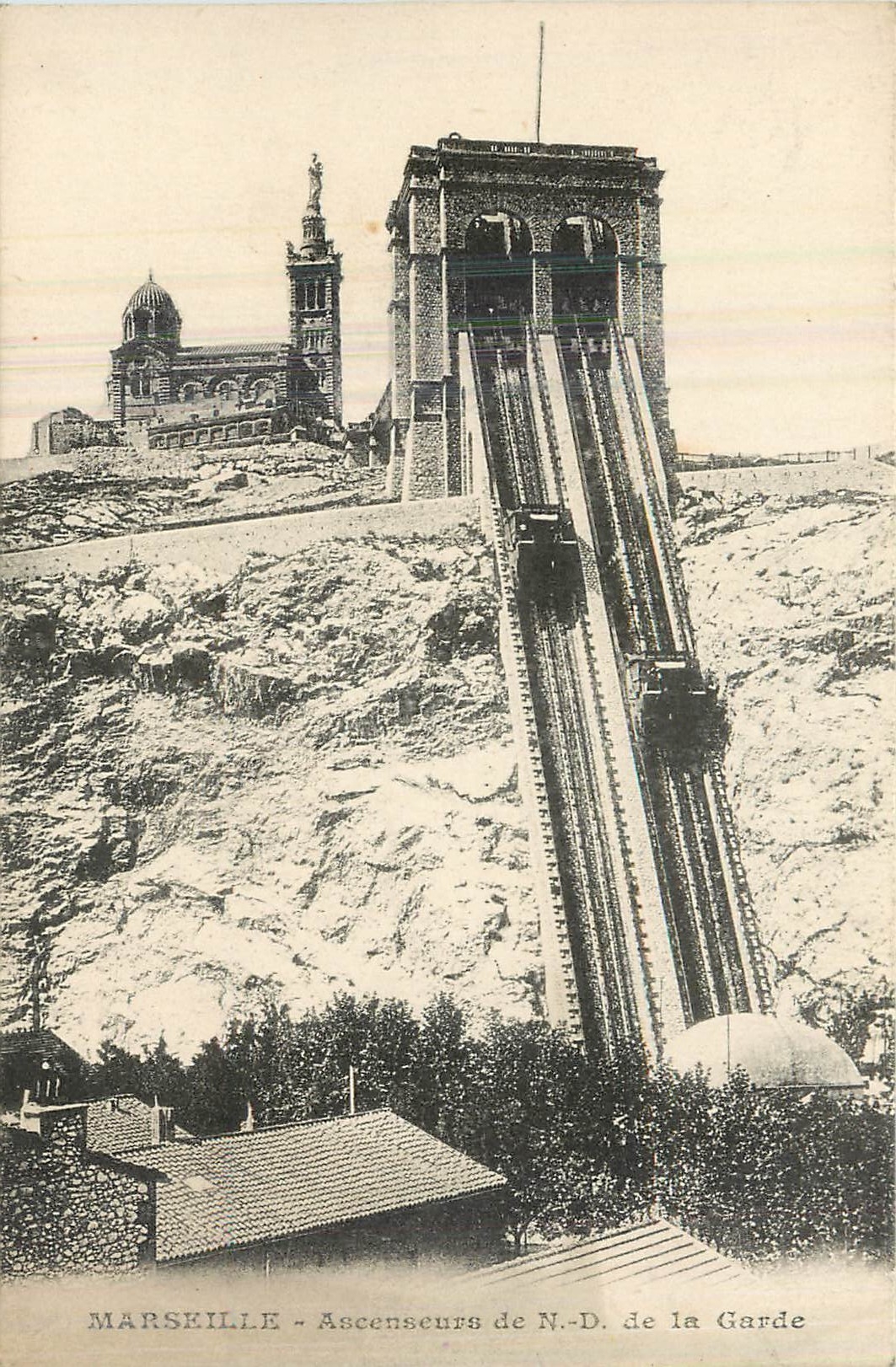 CPA Marseille Ascenseurs de ND de la Garde