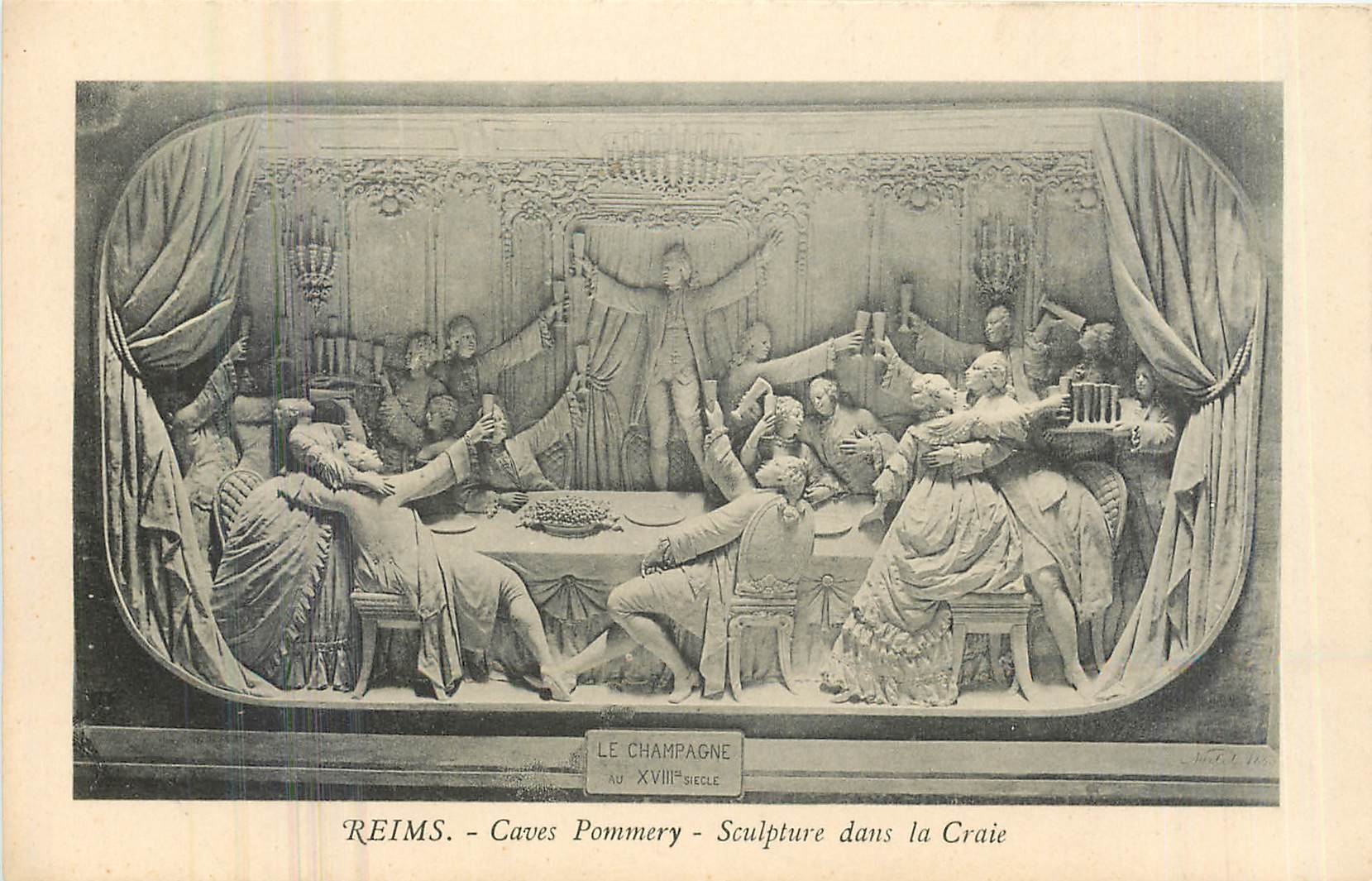 CPA Reims Caves Pommery Sculpture dans la Craie 