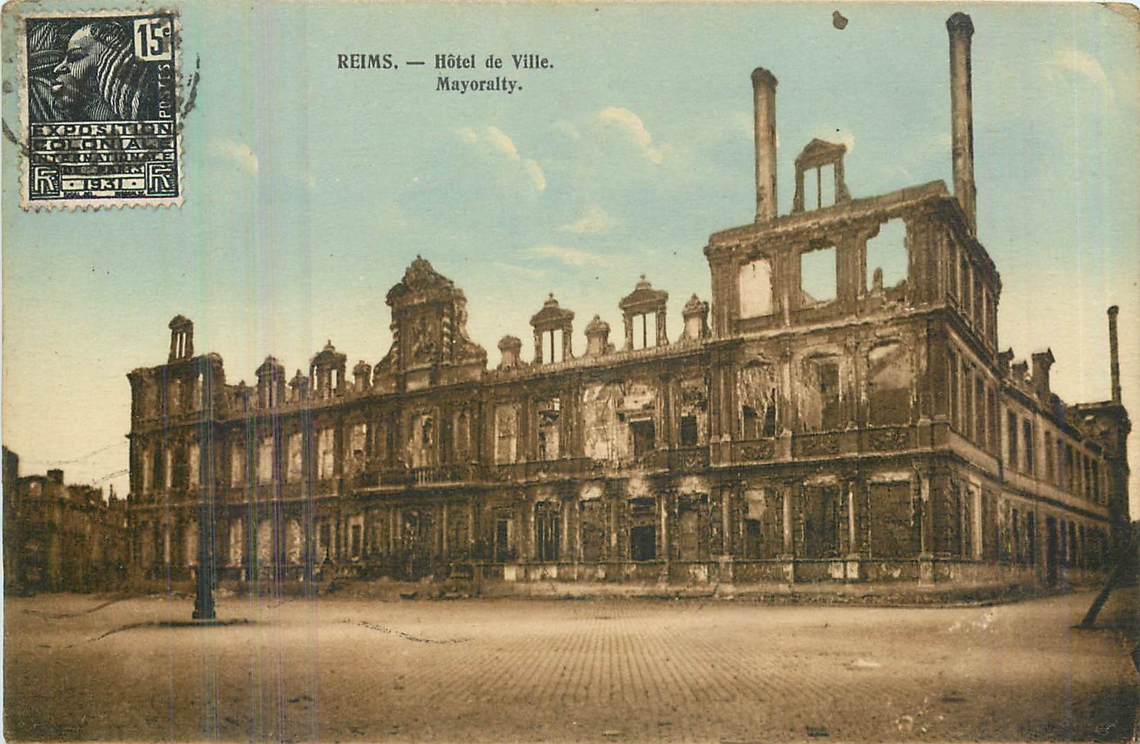 CPA Reims Hotel de Ville Militaria