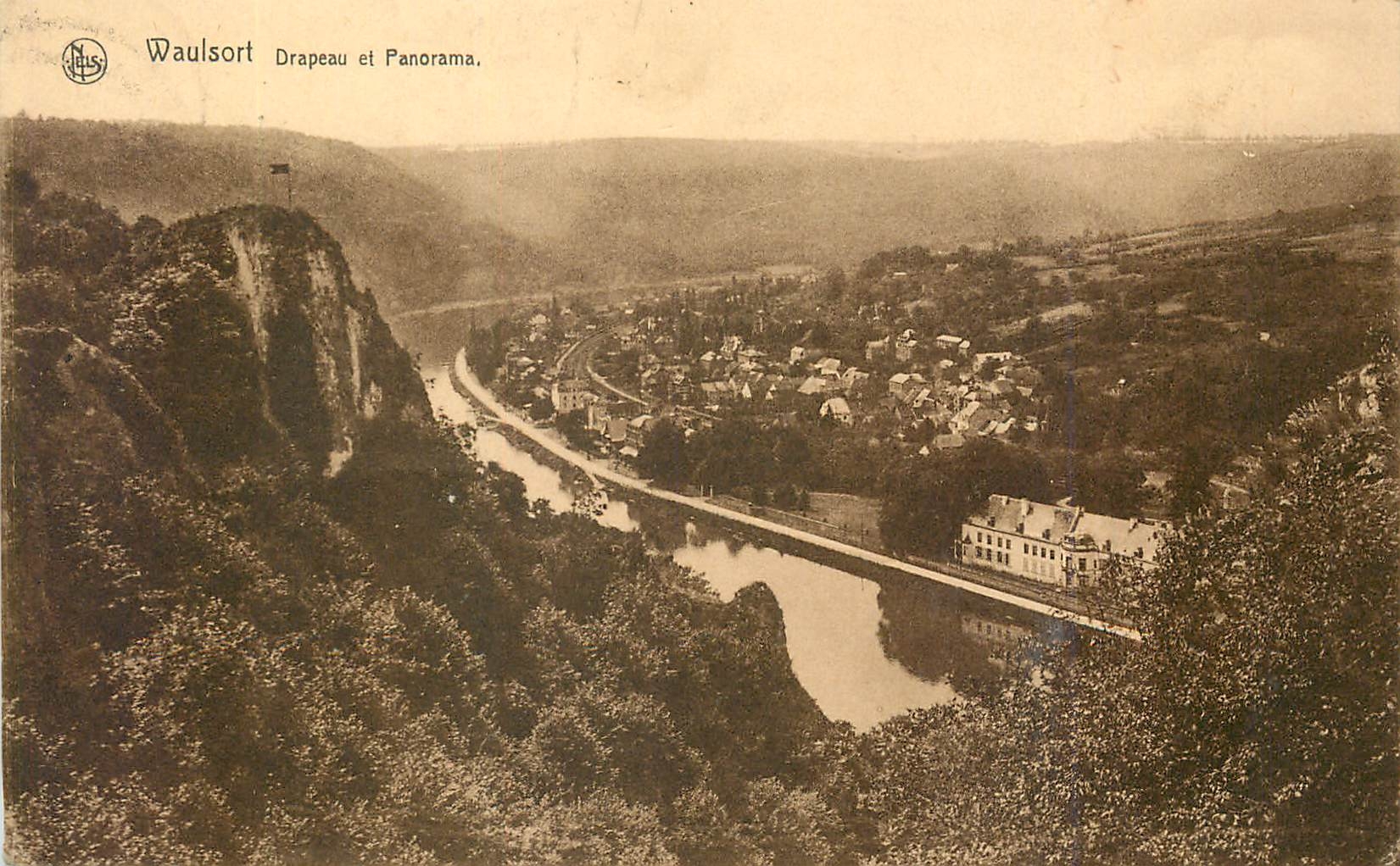 CPA Waulsort Drapeau et Panorama 