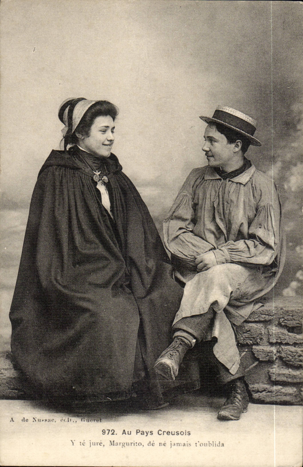 CPA Costume Folklore With the country creusois Y swears you Marguerito of never you oublida