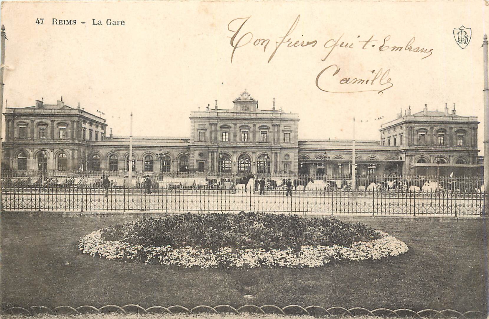 CPA Reims la gare