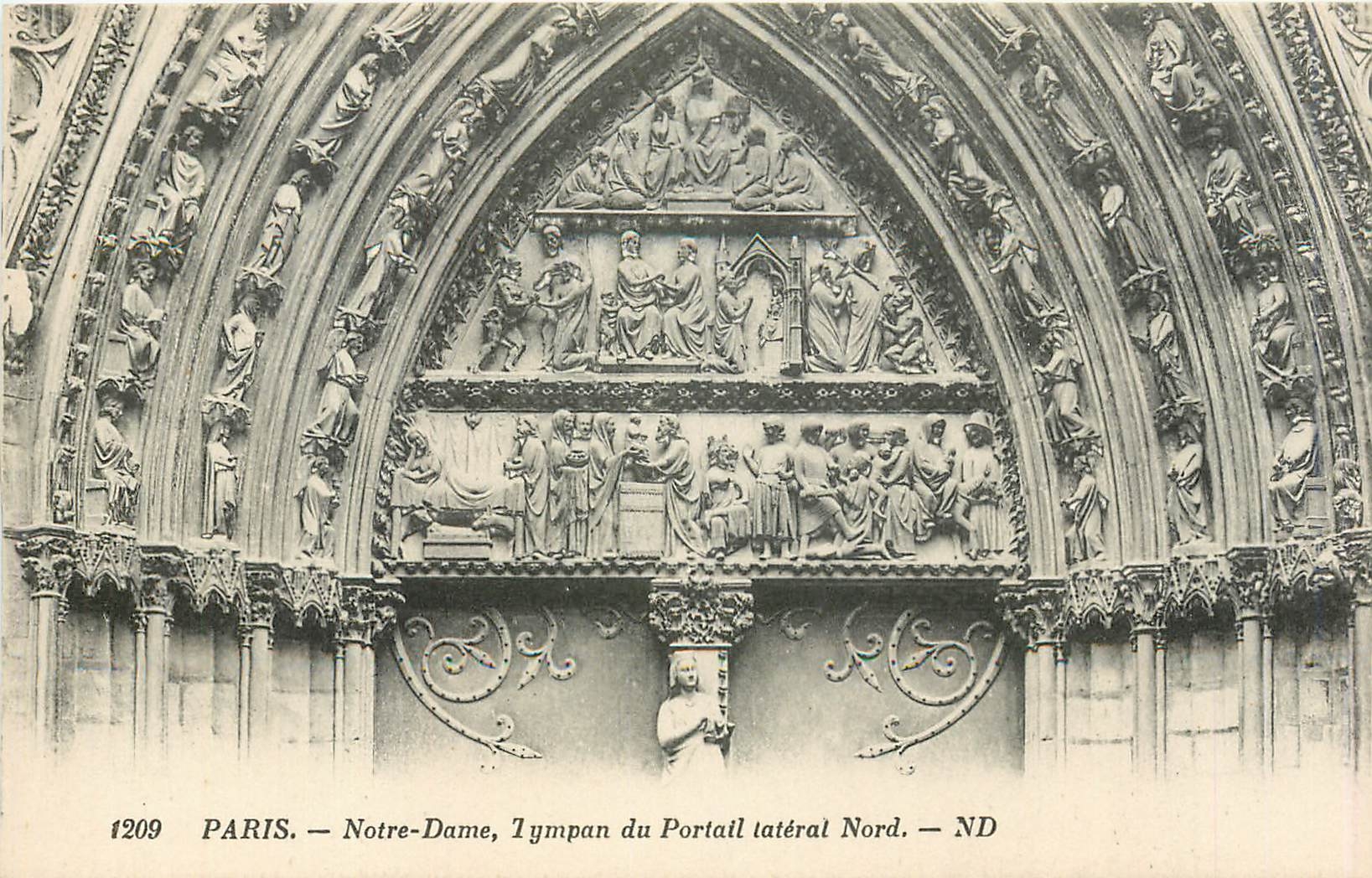 CPA Paris Notre Dame Tympan du Portail lateral Nord
