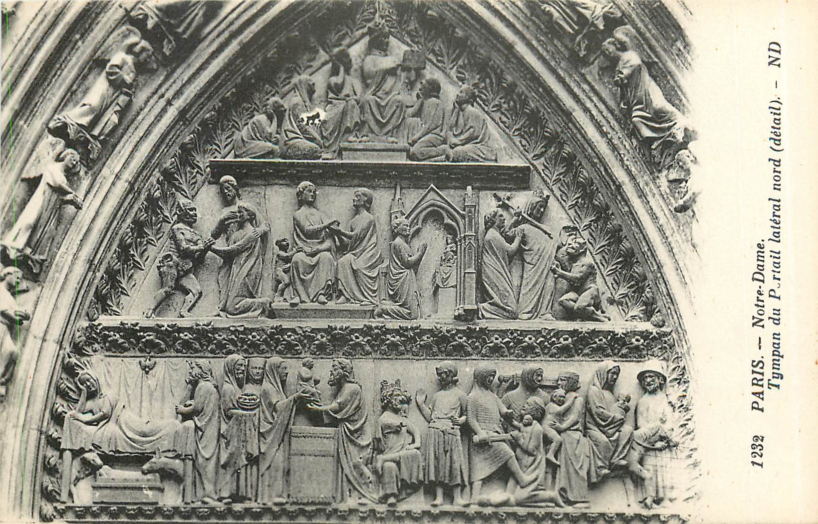 CPA Paris Notre Dame Tympan du Portail lateral nord