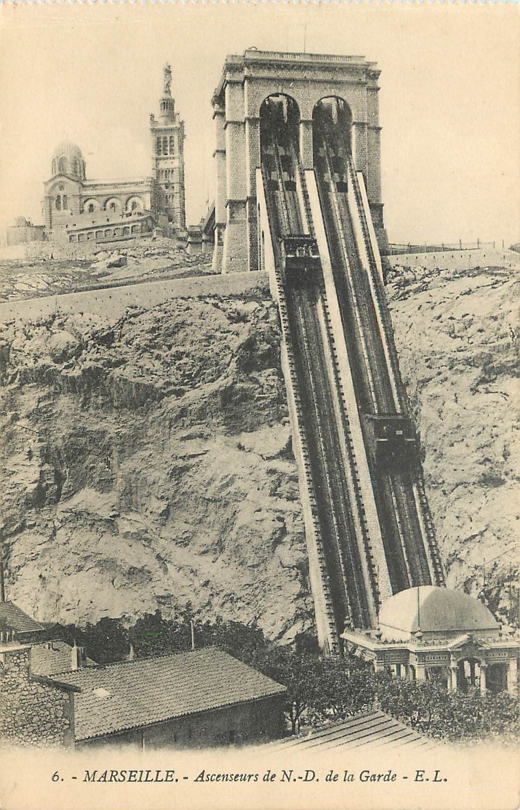 CPA Marseille Ascenseurs de ND de la Garde