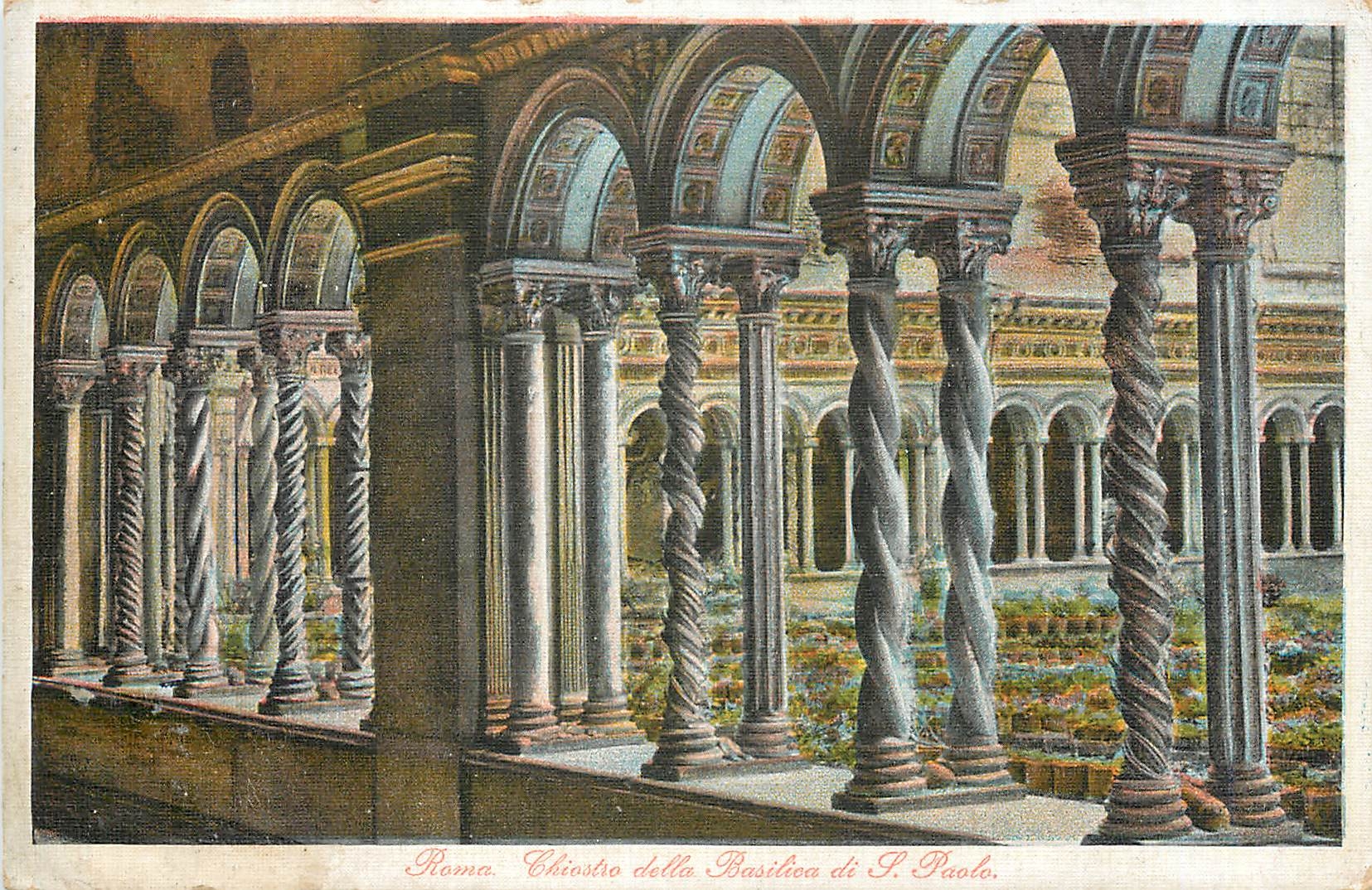 CPA Roma Chiostio della Basilica di S Paolo 