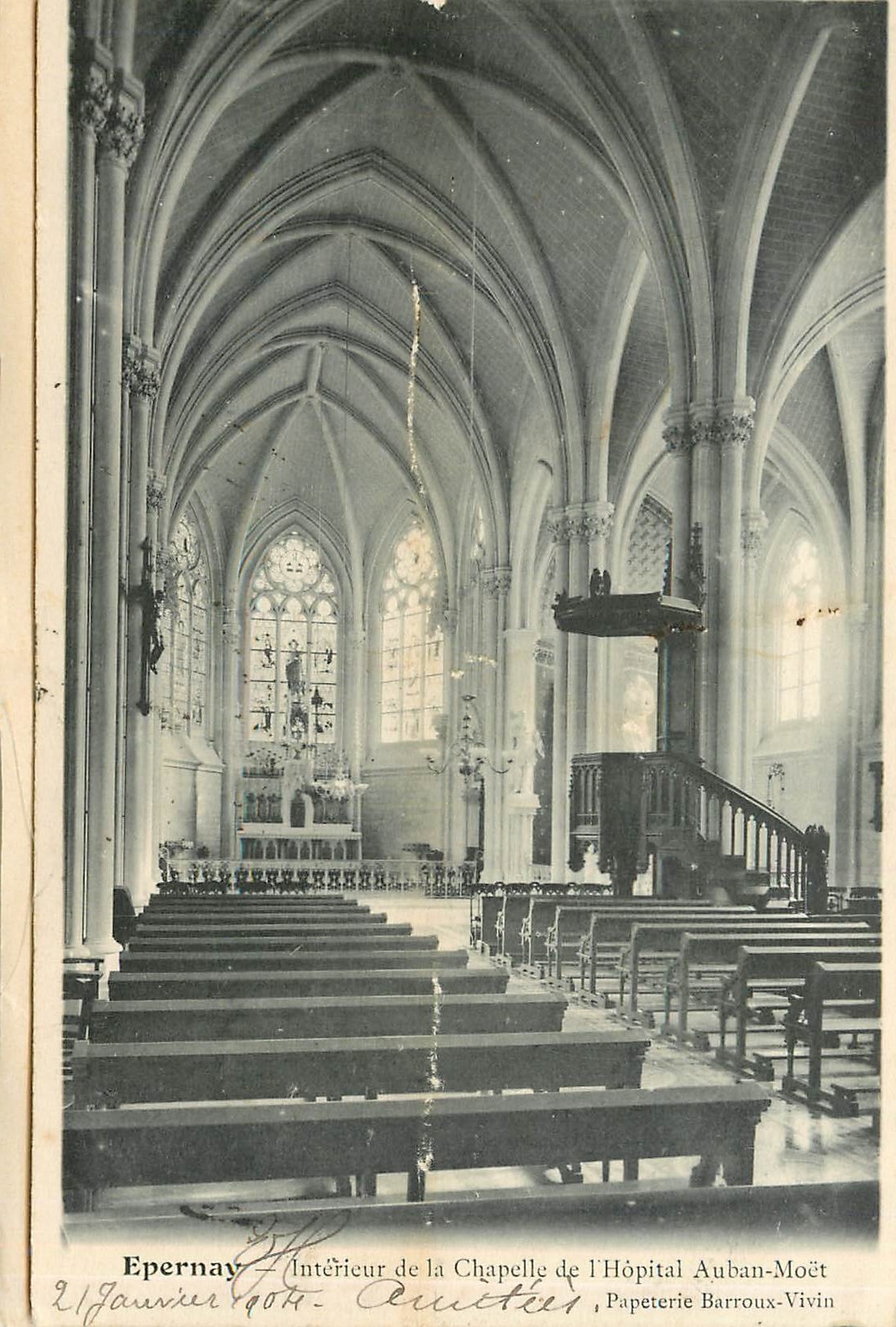 CPA Epernay Interieur de la Chapelle de l'Hopital Auban Moet 