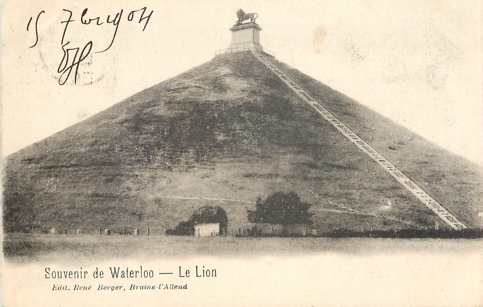 CPA Souvenir de Waterloo Le Lion 