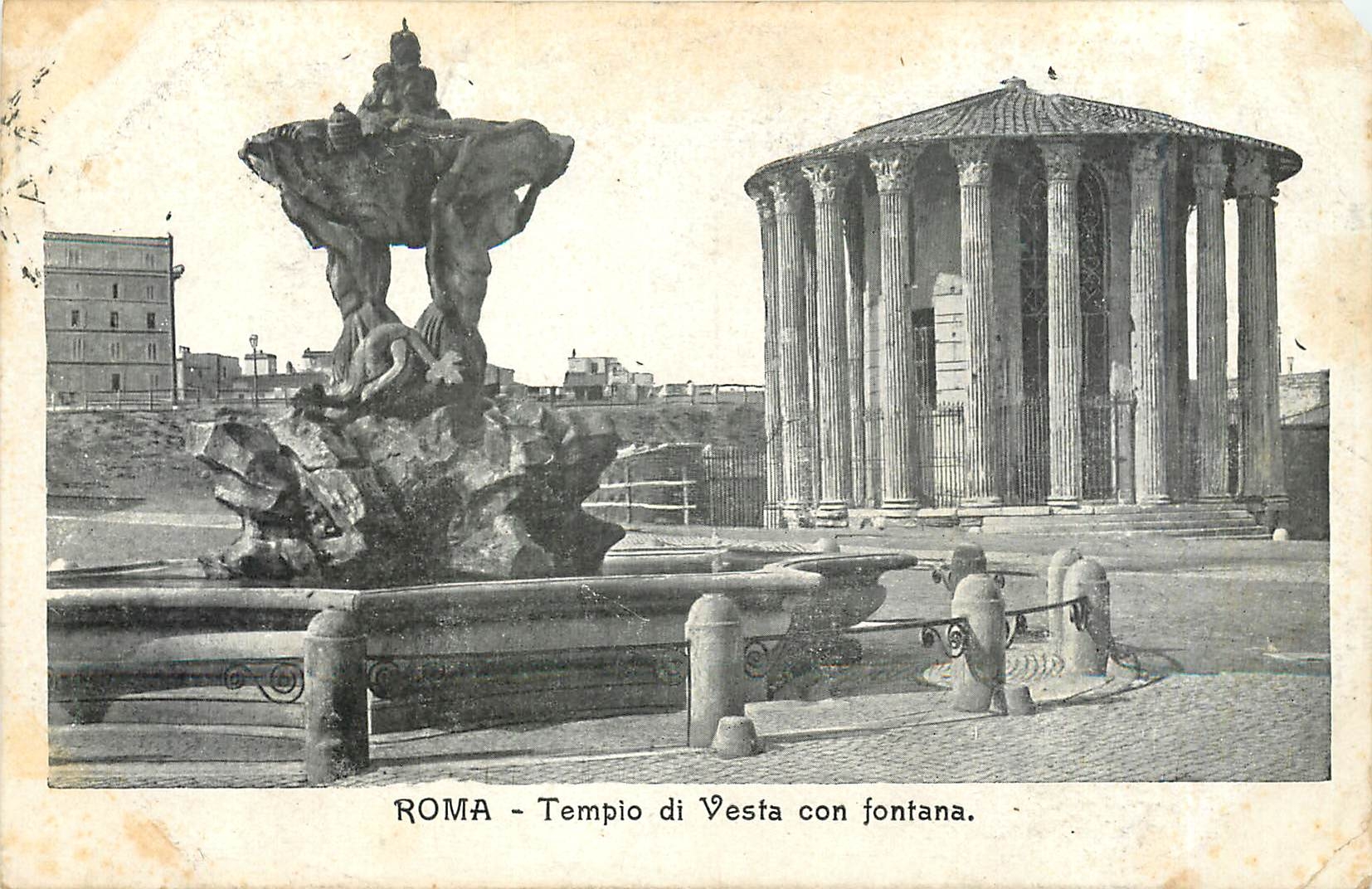 CPA Roma-Tempio di vest con fontana
