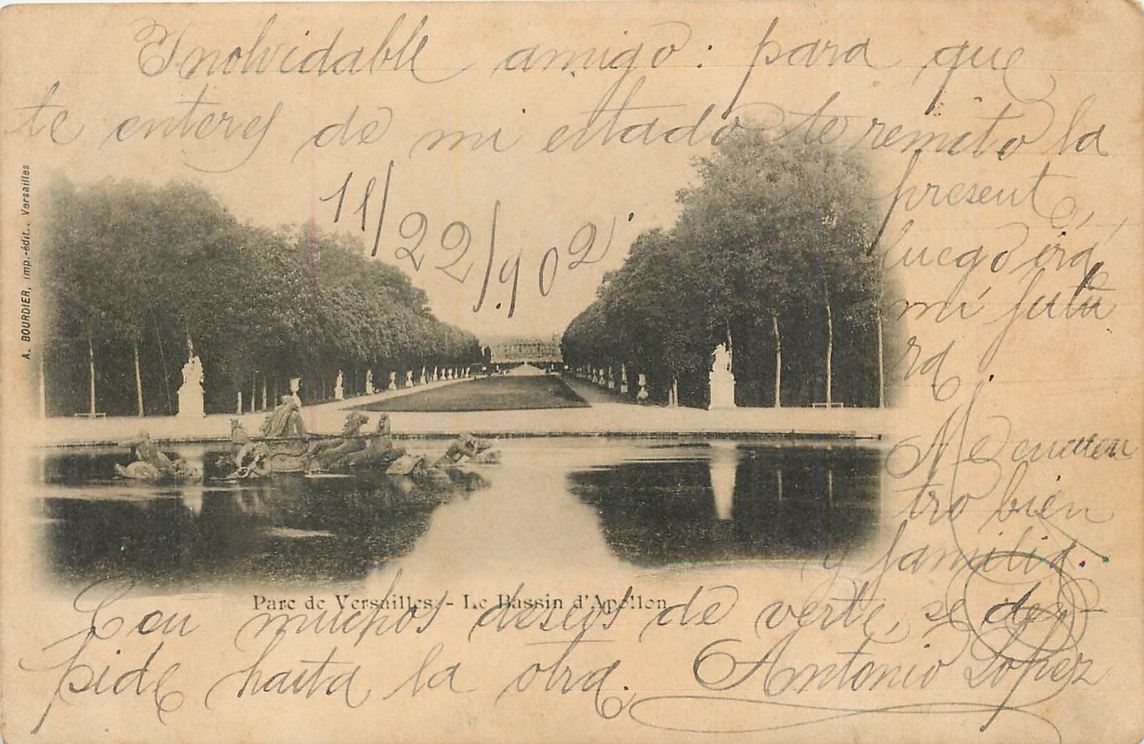 CPA Versailles-La bassin d'Apollo