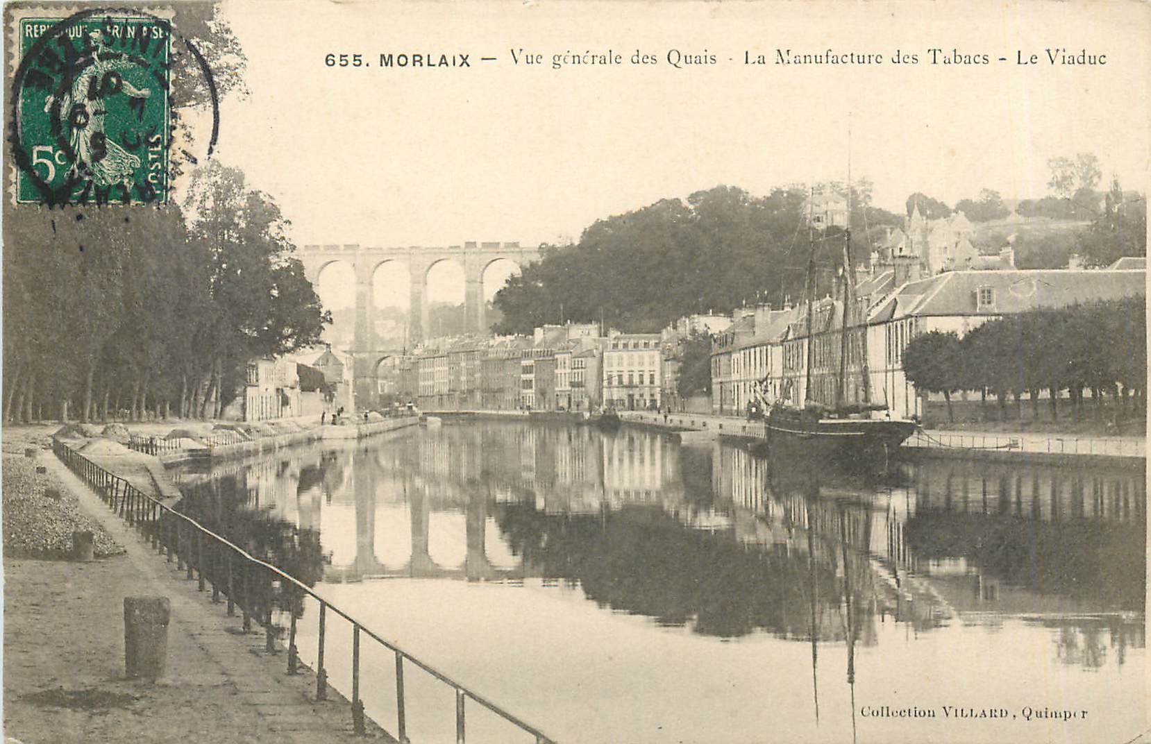 CPA Morlaix vue generale des Quai La manufacture des Tabacs le Viaduc