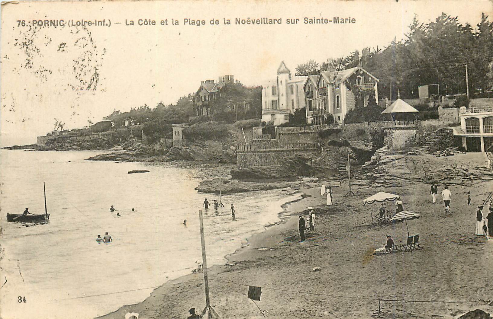 CPA Pornic loire inf la cote et la plage de la noeveillard sur sainte Marie