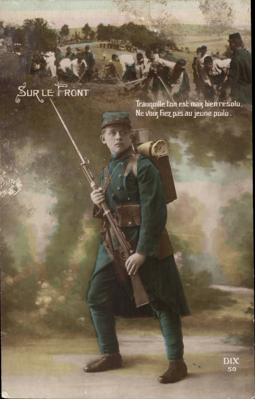 CPA auf dem Tranquille Gesicht aber ist gut gelostes patriotisches Guerre Militaria