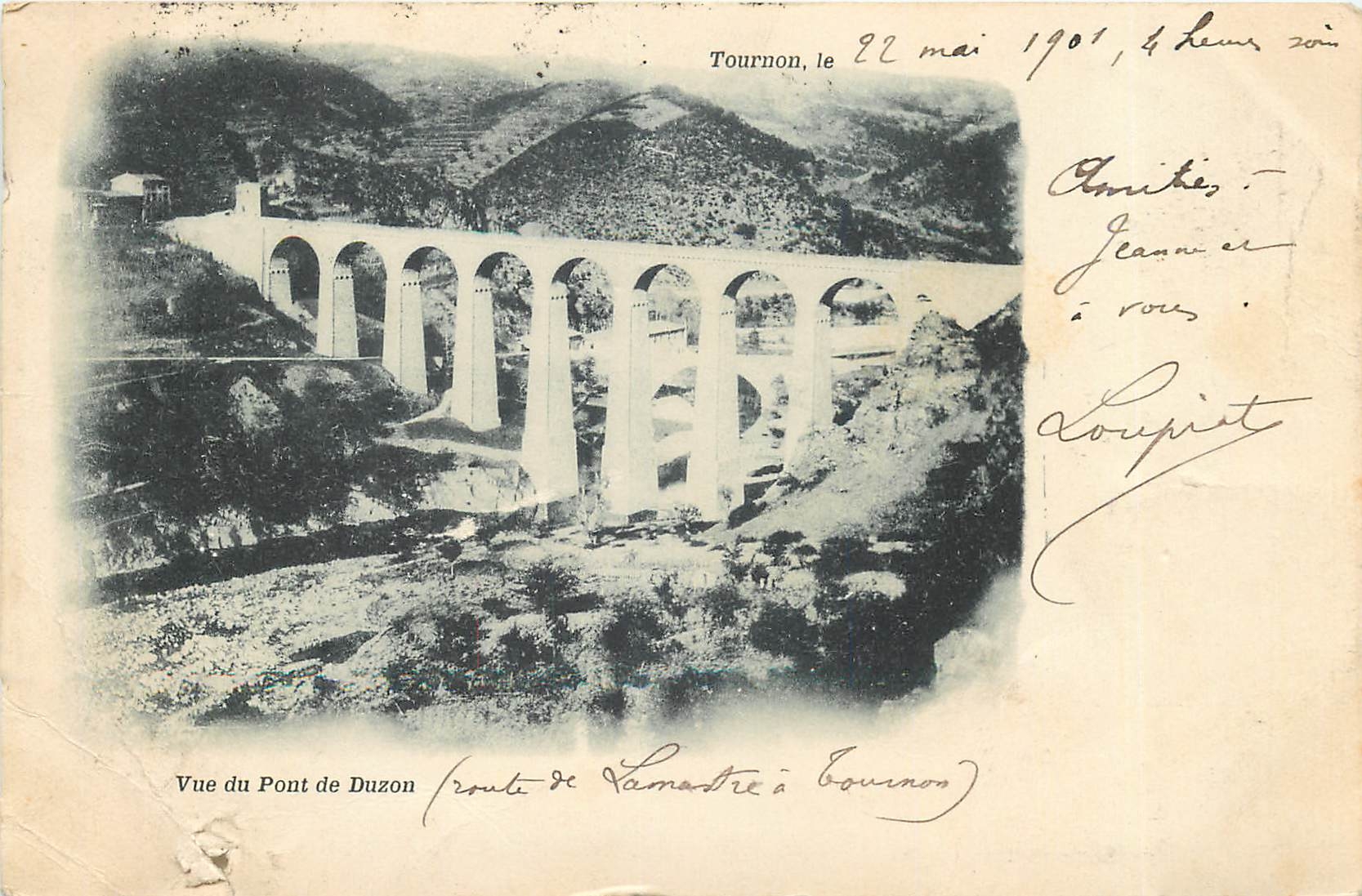 CPA Tournon le Vue du Pont de Duzon 