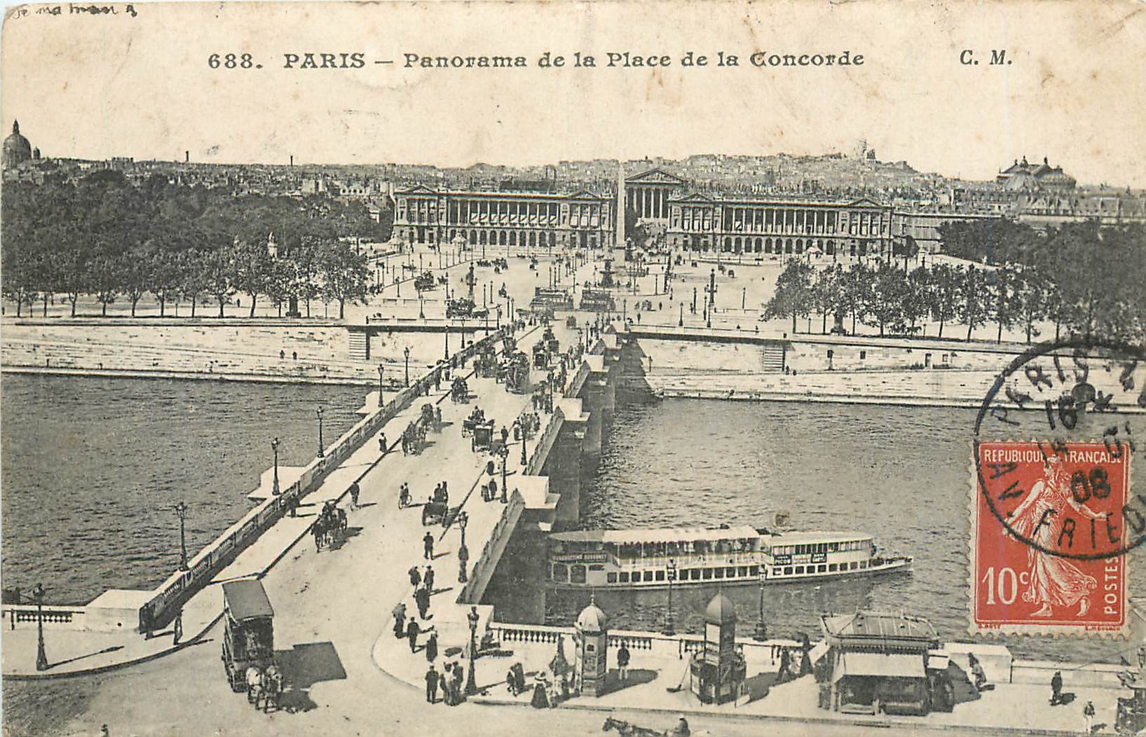 CPA Paris Panorama de la Place de la Concorde