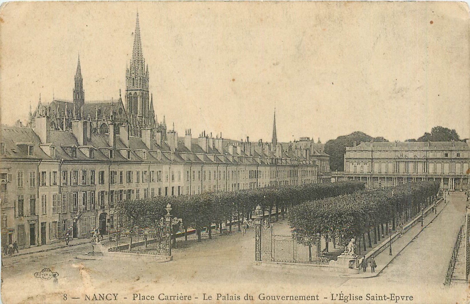 CPA Nancy Place Carriere Le Palais du Gouvernement L'Eglise Saint Epvre