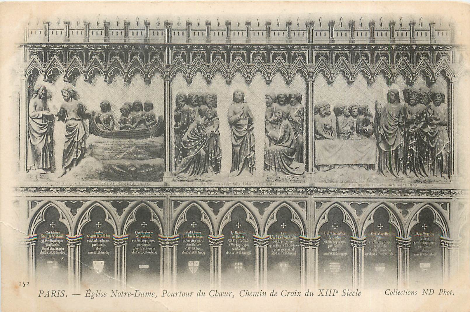 CPA Paris Eglise Notre Dame Pourtour du Choeur Chemin de Croix du XIII 