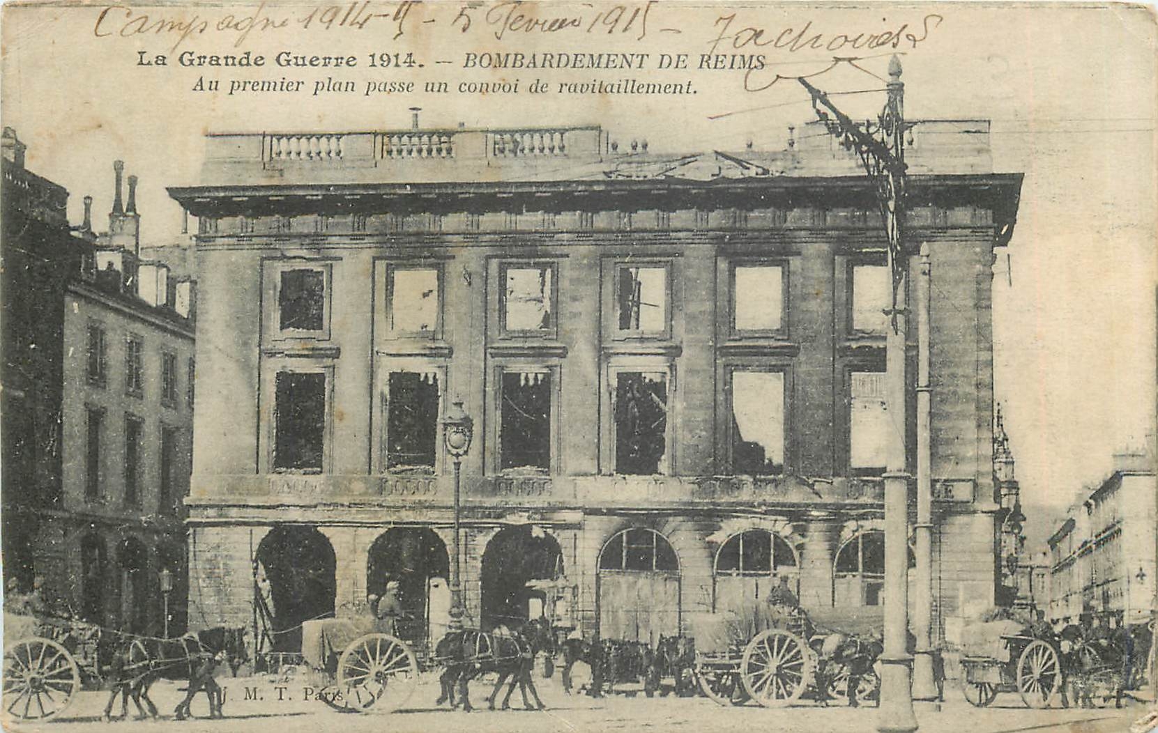 CPA La Grande Guerre 1914 Bombardement de Reims Militaria